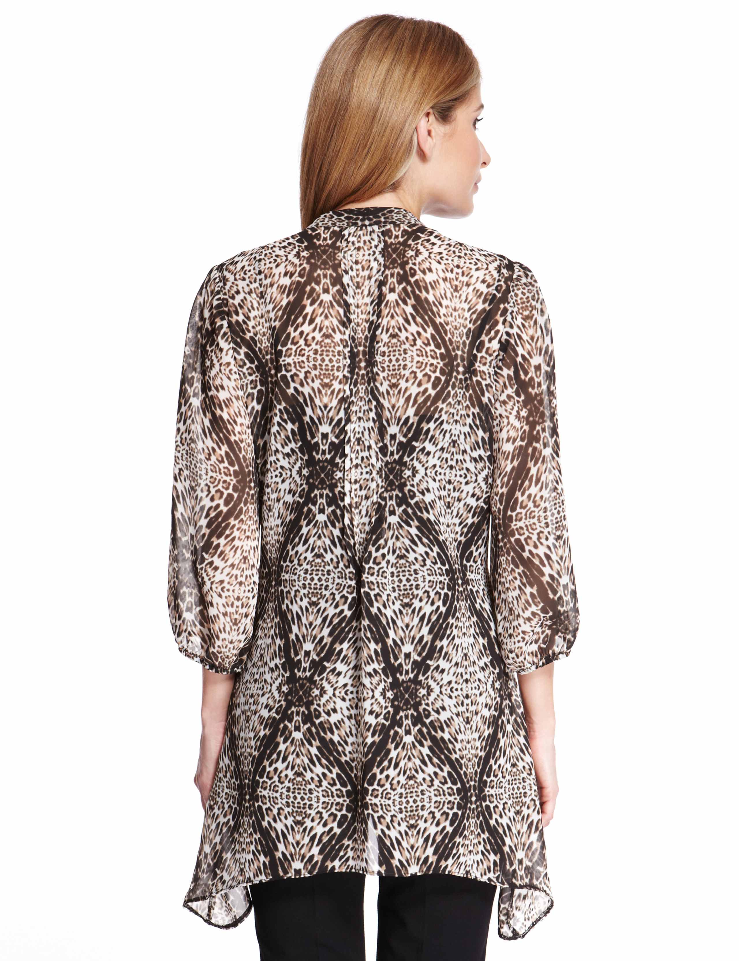 Floral Print Slash Neck 3/4 Sleeve T-Shirt 4 of 6