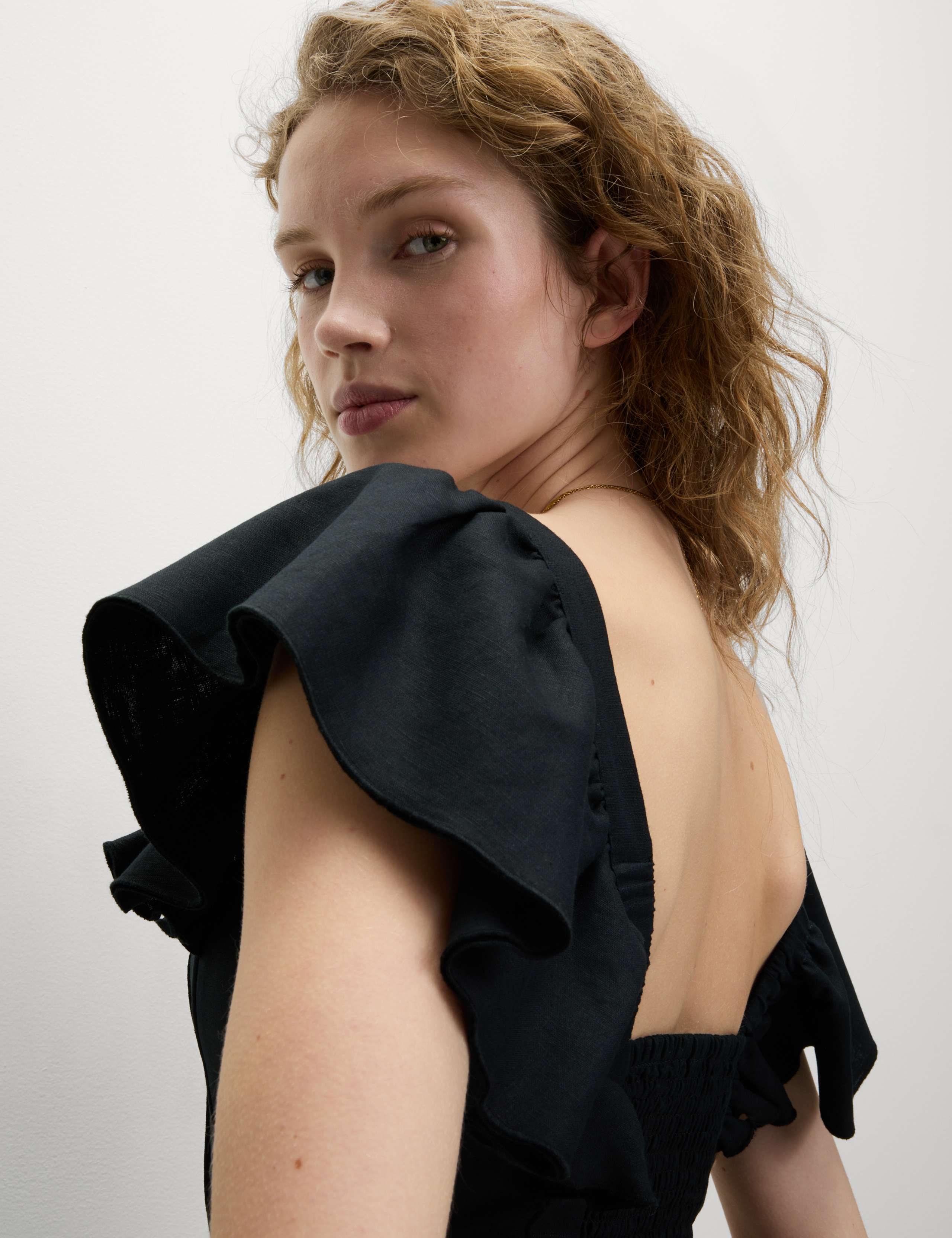 Linen Rich Regular Fit Crop Top 1 of 5