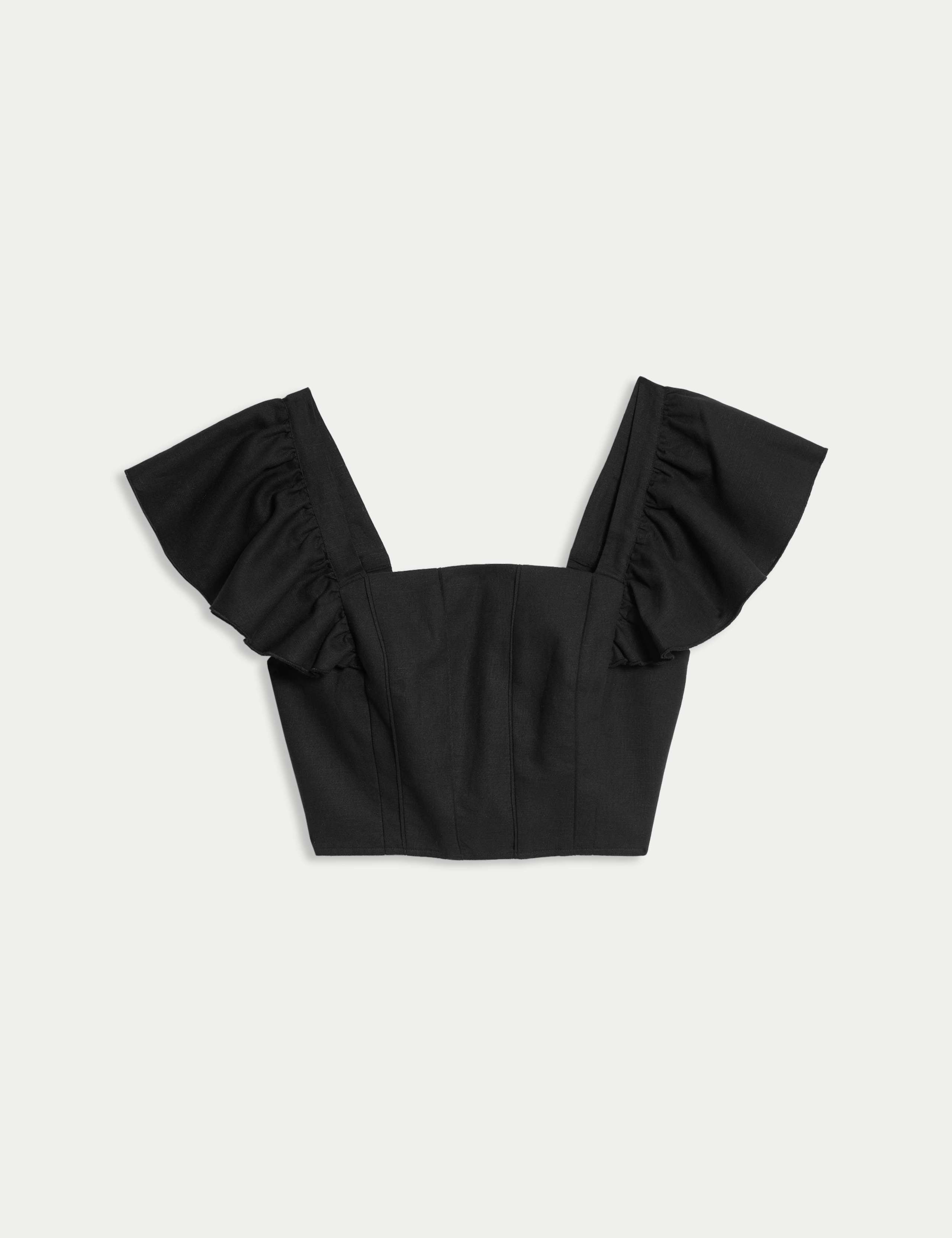 Linen Rich Regular Fit Crop Top 2 of 5