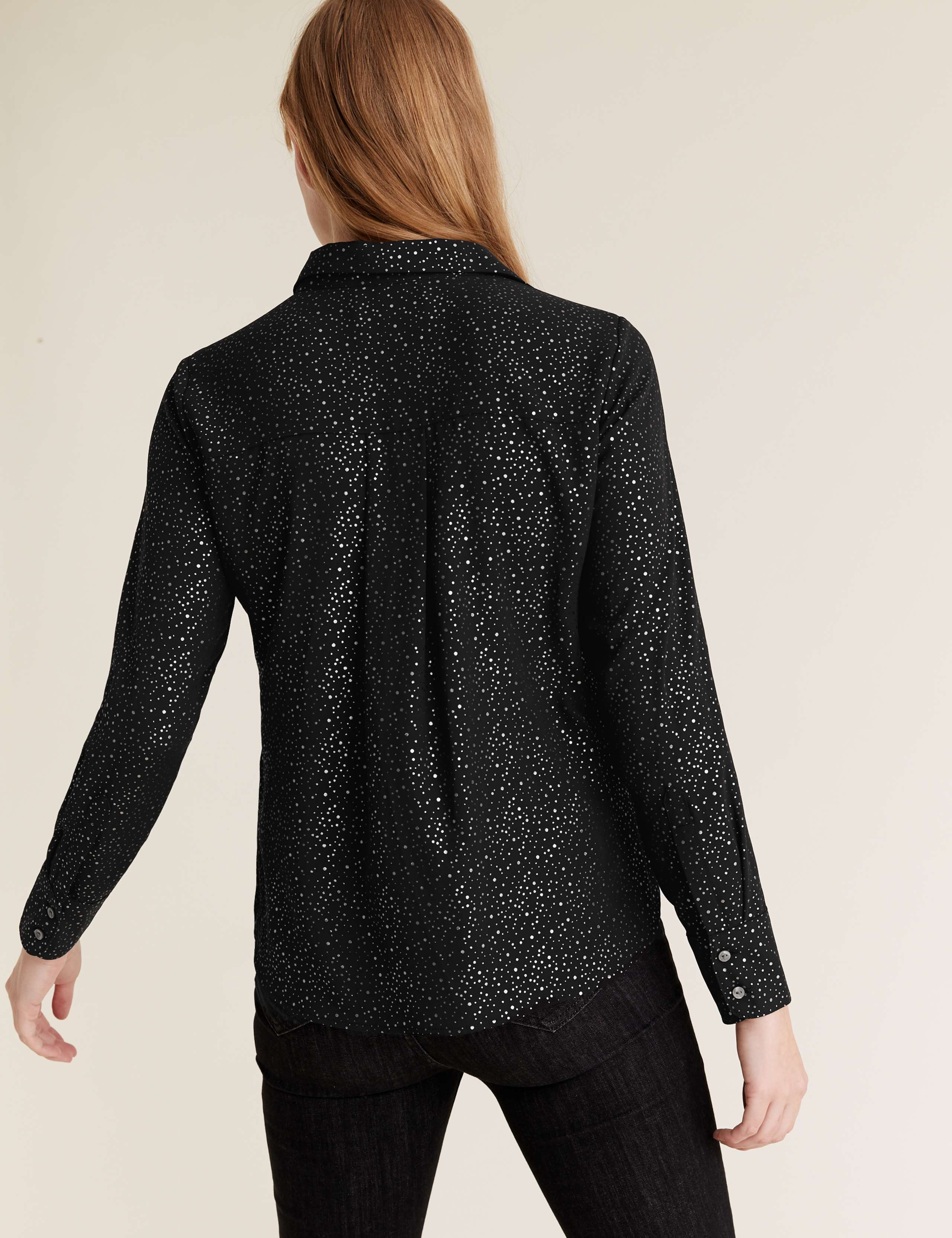 Metallic Spot Long Sleeve Shirt 5 of 5
