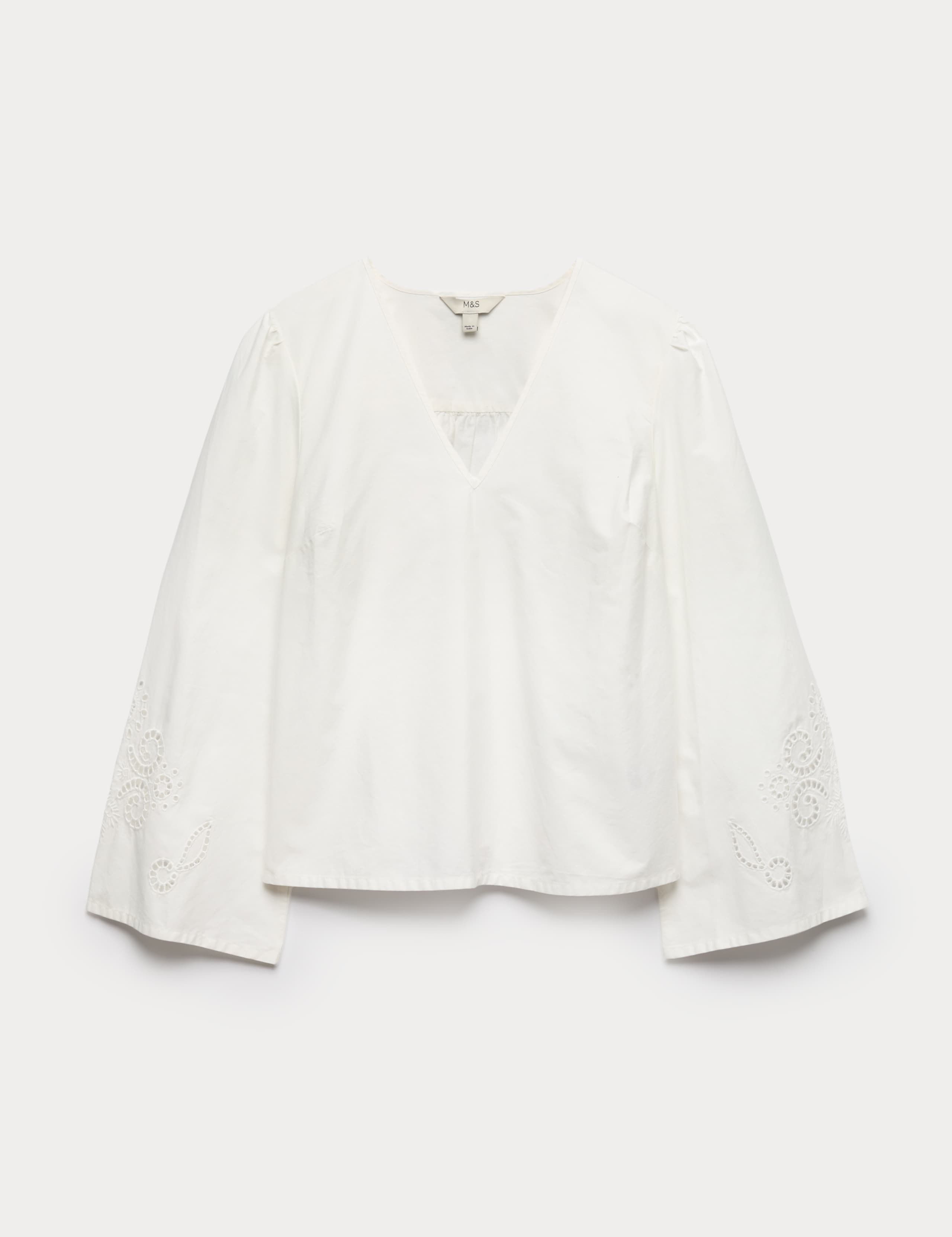 Pure Cotton Cutwork Detail Blouse 1 of 1