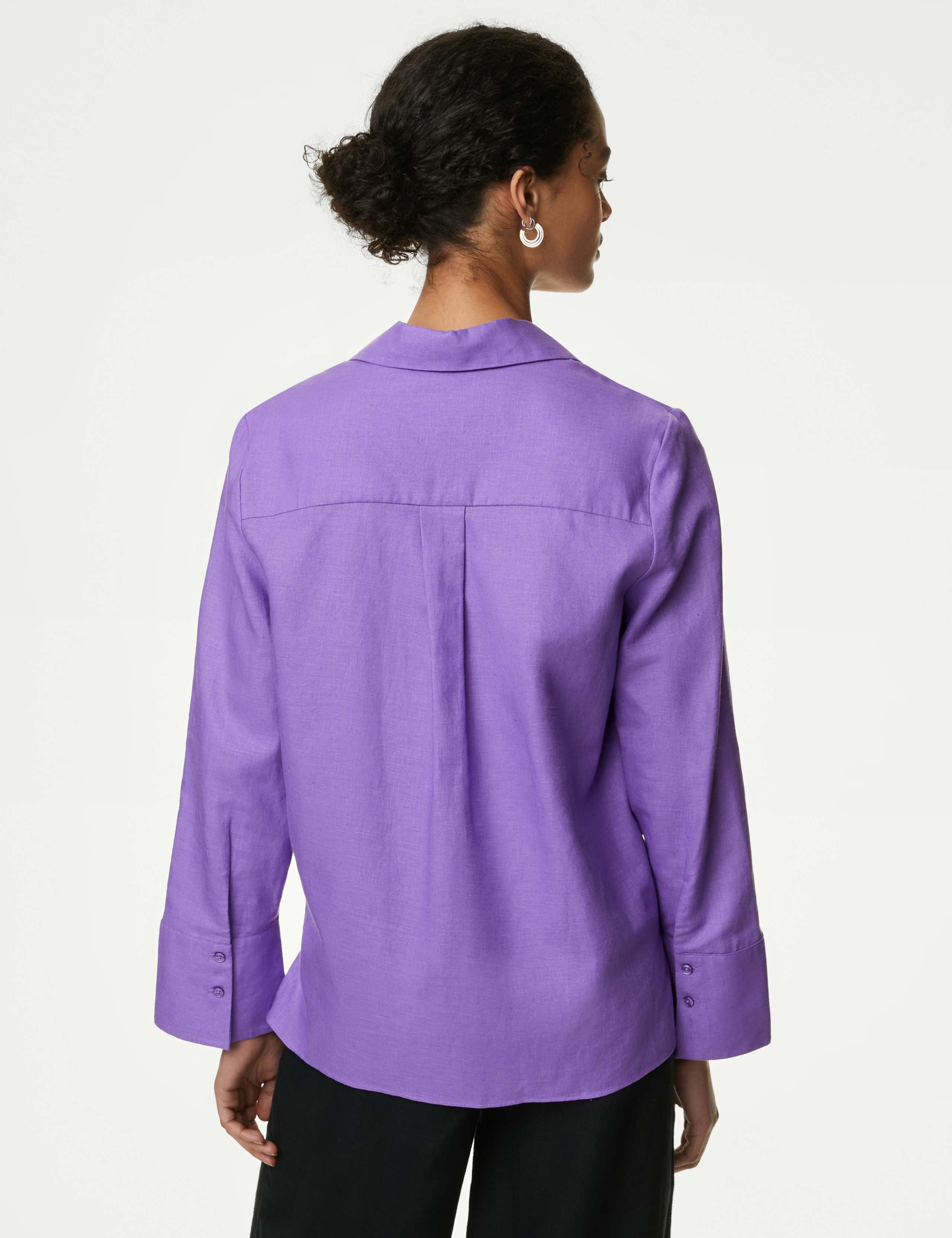 Linen Rich Popover Blouse 5 of 5