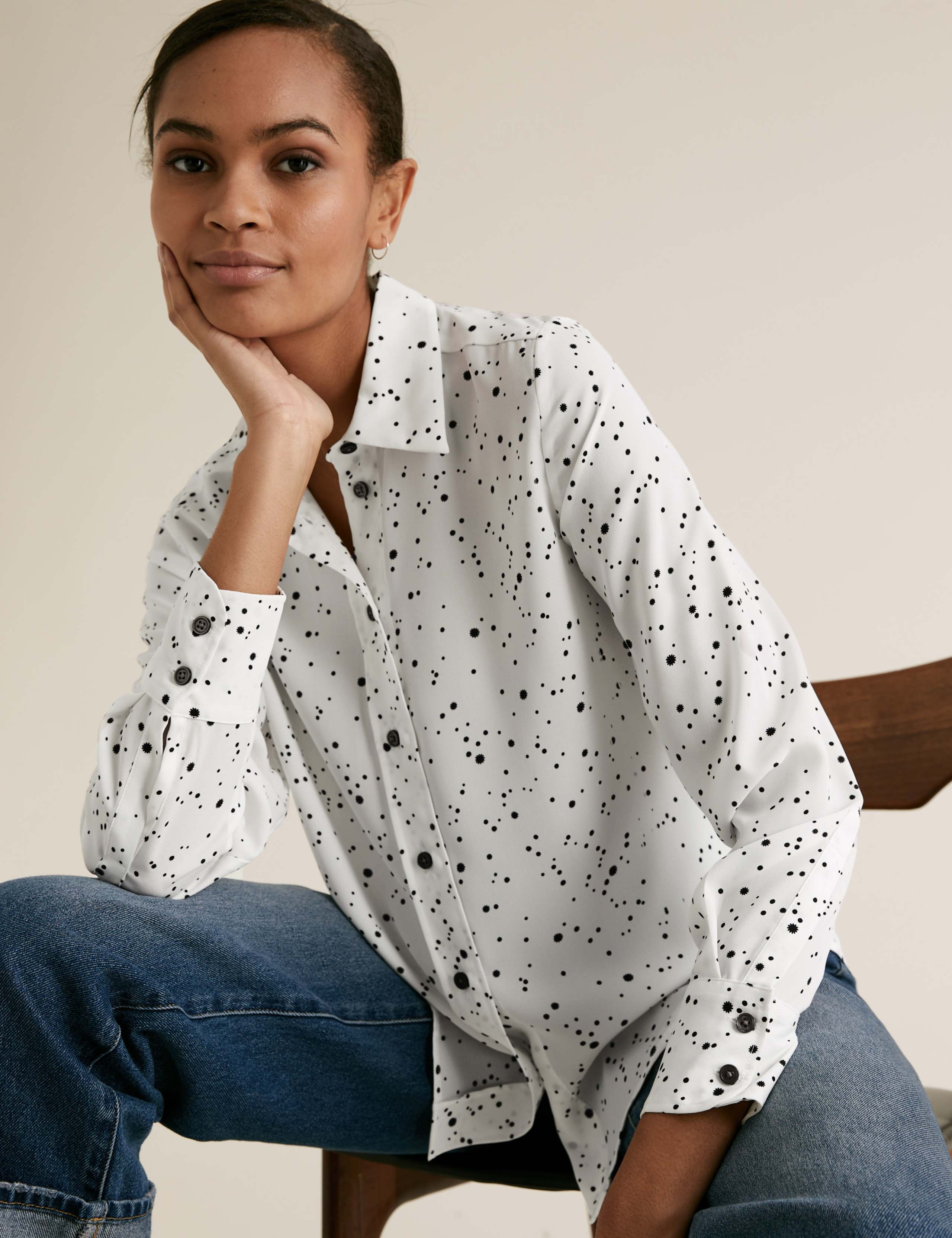 Printed Collared Long Sleeve Shirt 1 of 5