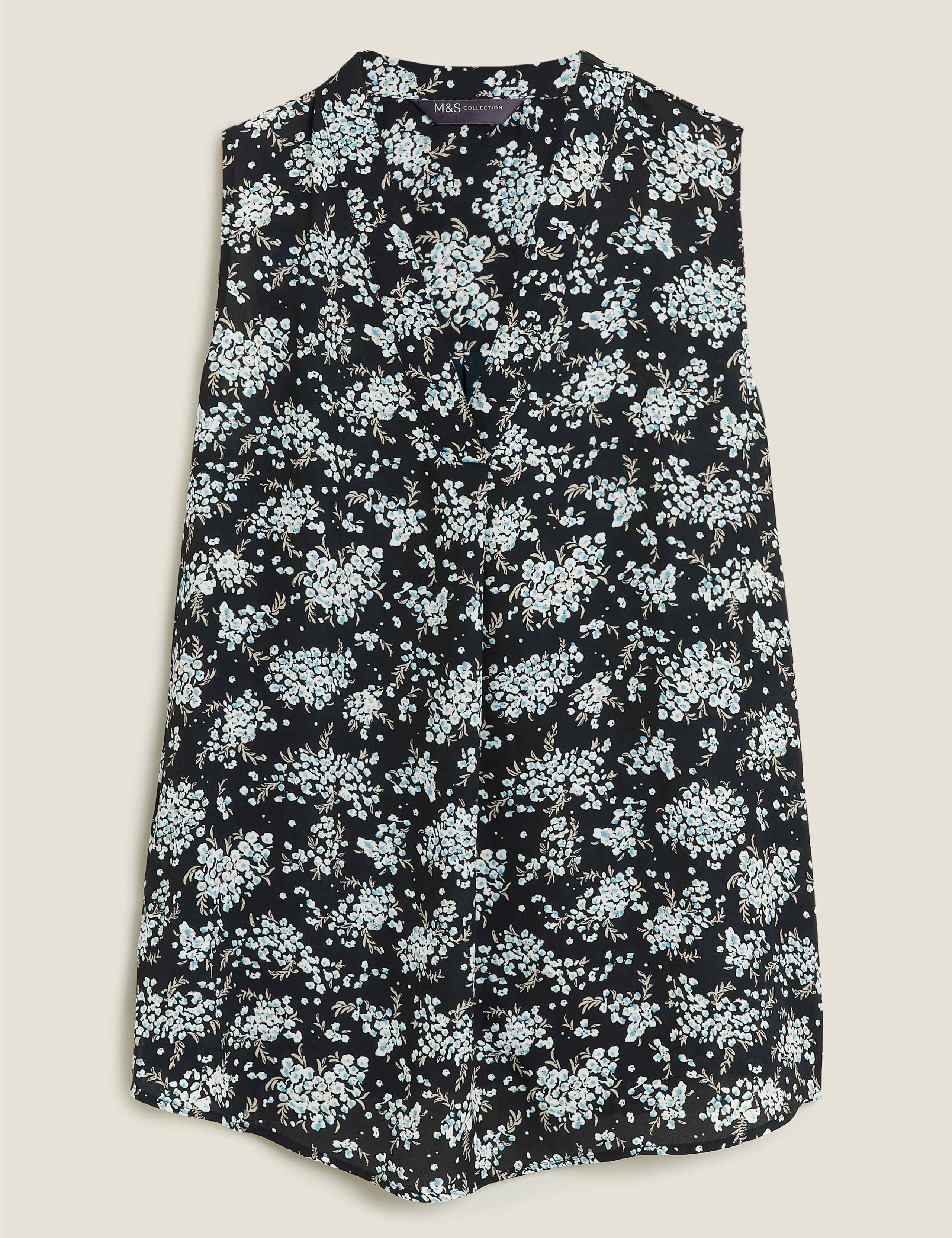 Floral V-Neck Sleeveless Shell Top 2 of 4