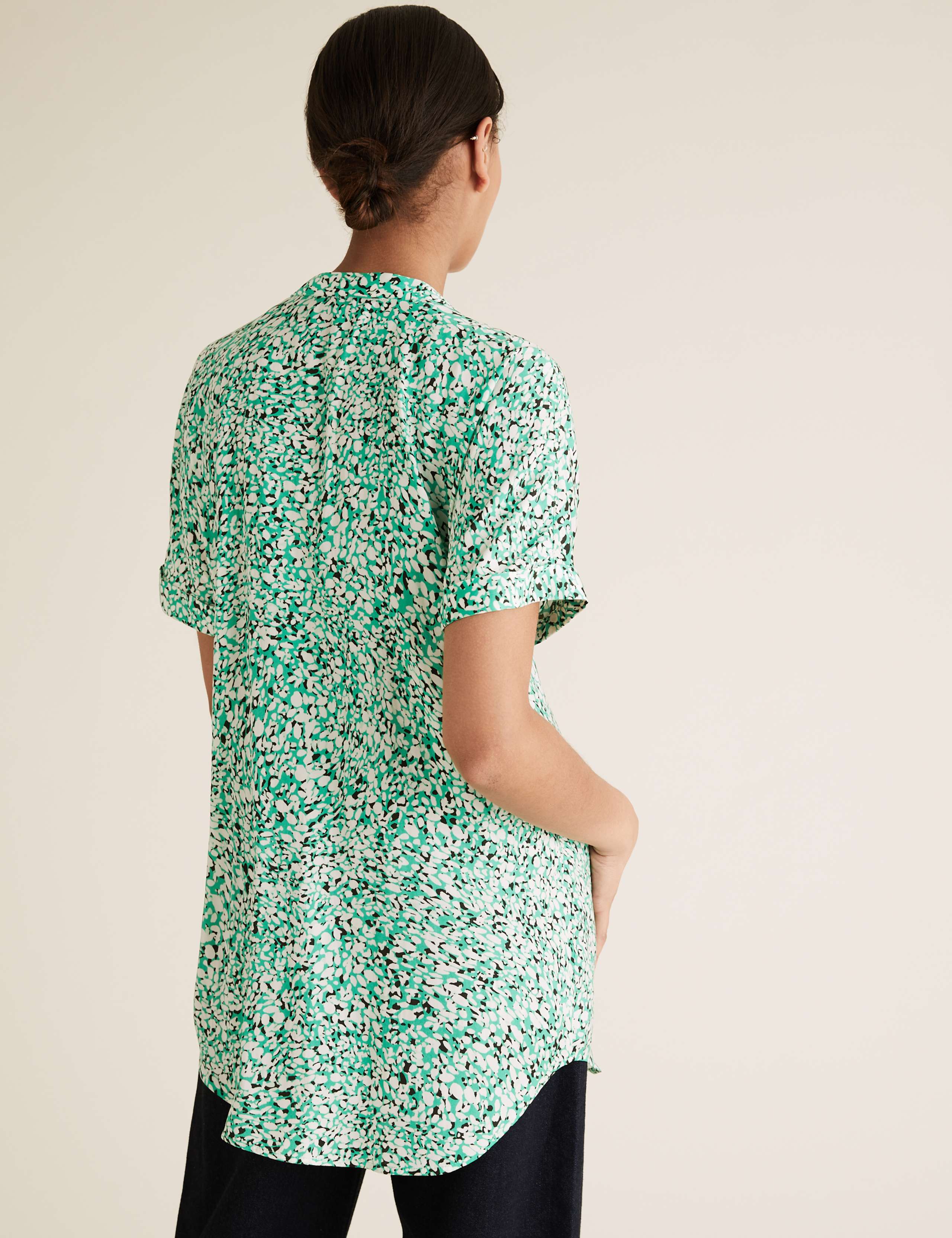 Printed V-Neck Short Sleeve Tunic 5 of 5