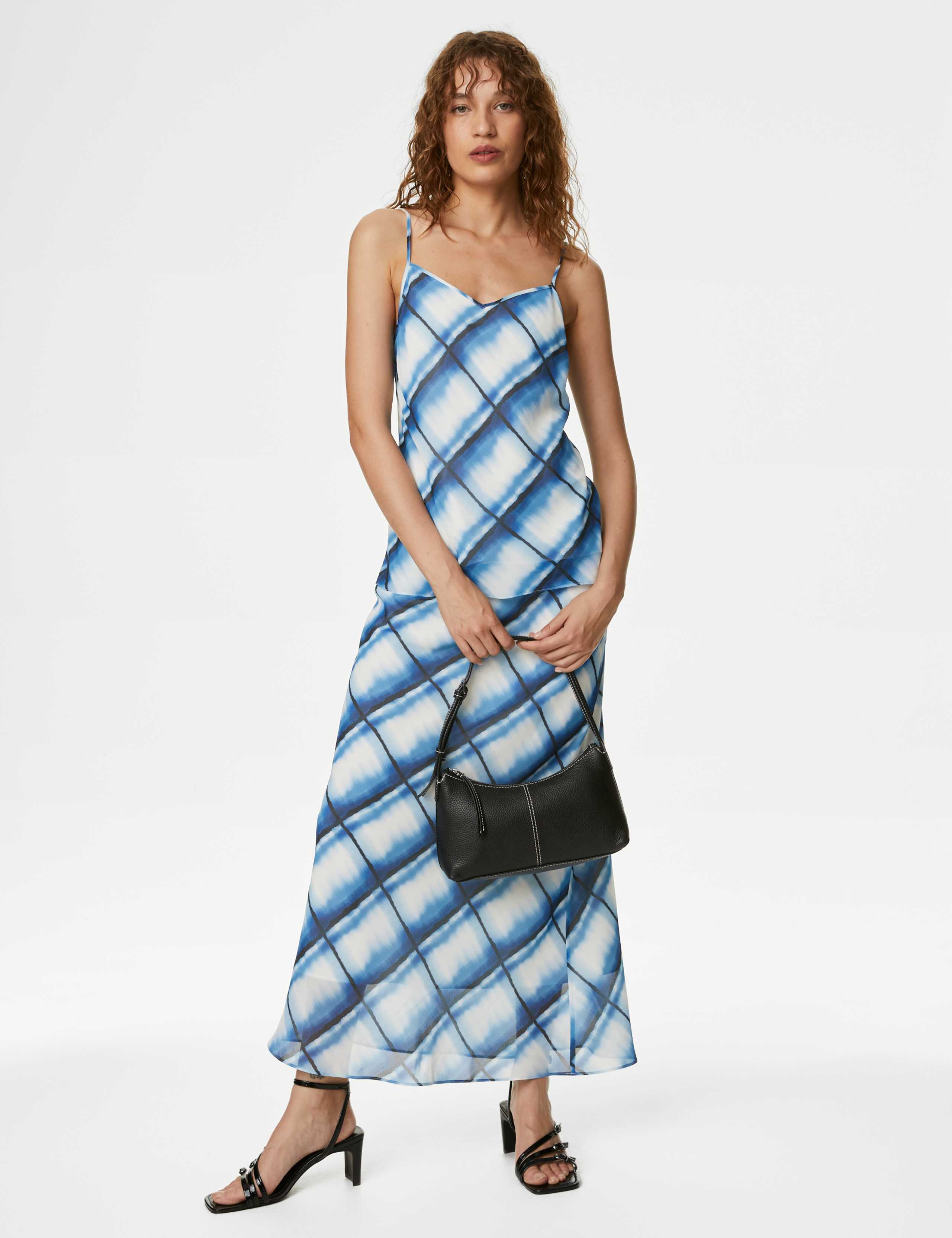 Checked V-Neck Cami Top 3 of 5