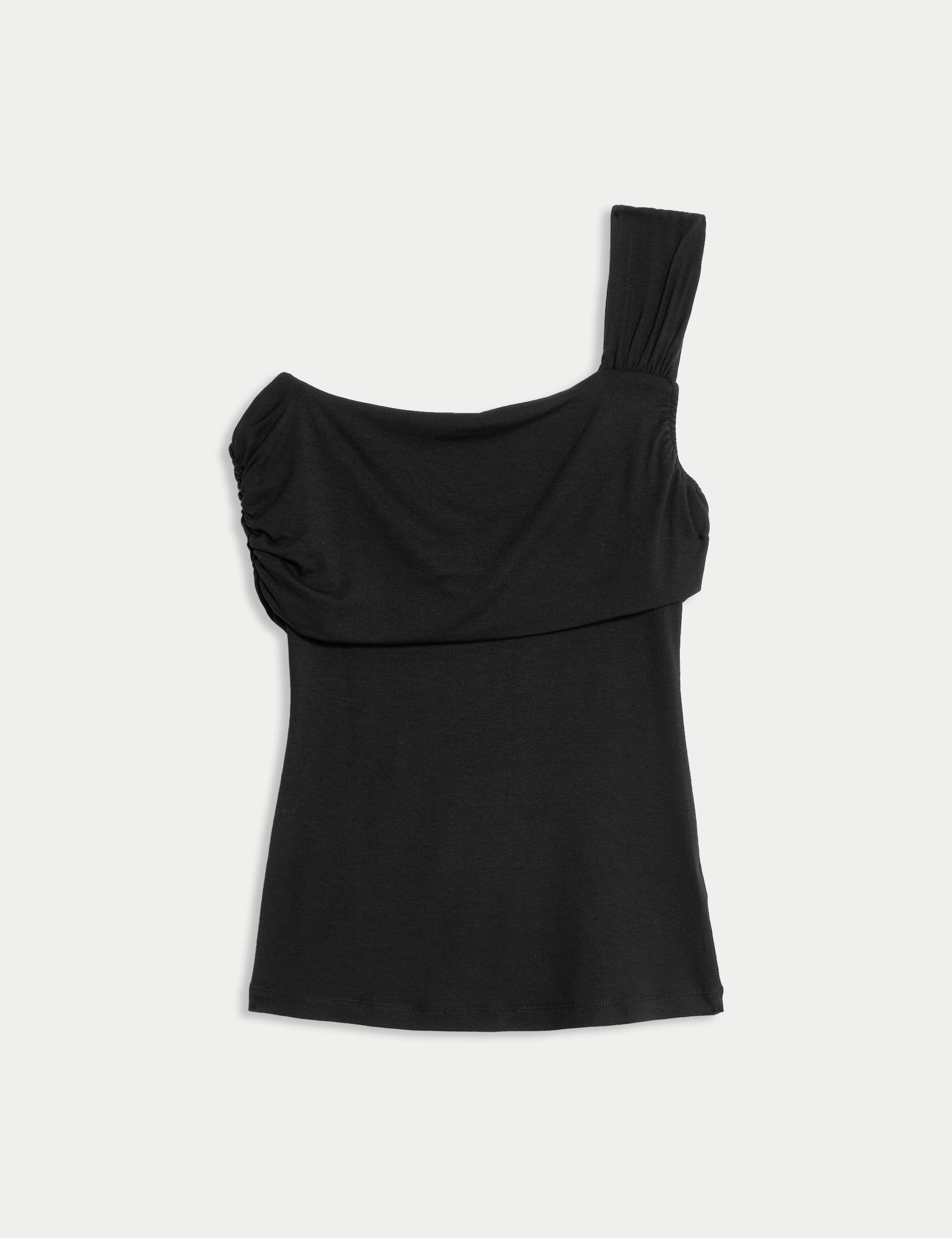 Jersey Asymmetric Neck Top 2 of 6
