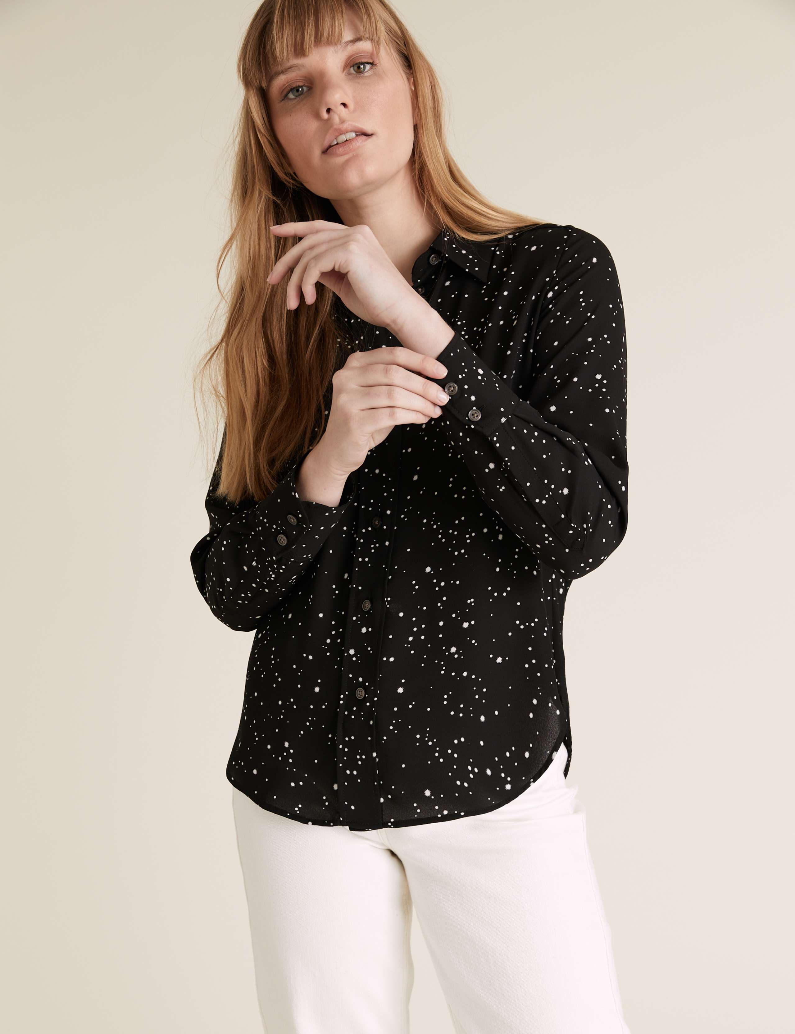Printed Collared Long Sleeve Shirt 1 of 5
