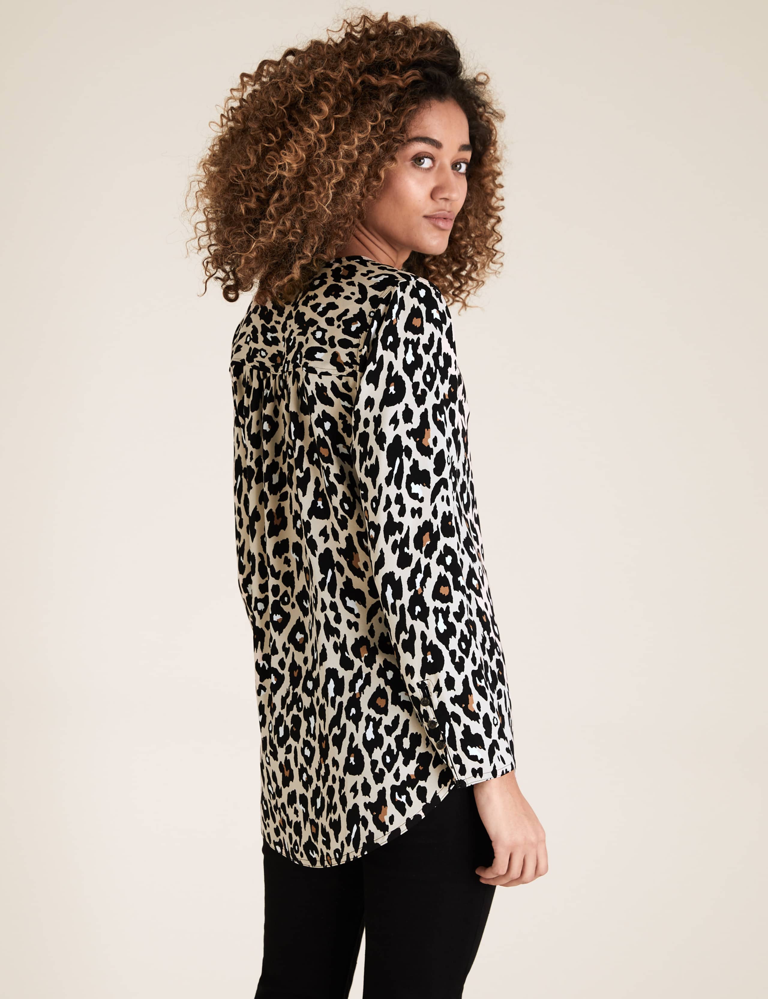 Animal Print V-Neck Long Sleeve Tunic 5 of 5