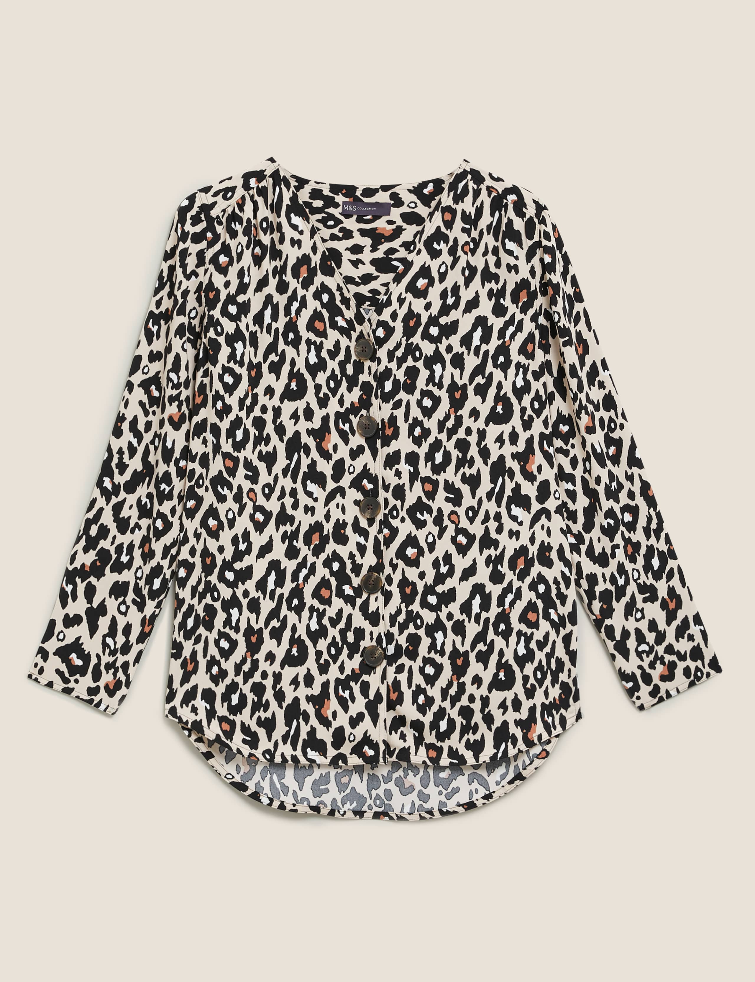 Animal Print V-Neck Long Sleeve Tunic 2 of 5