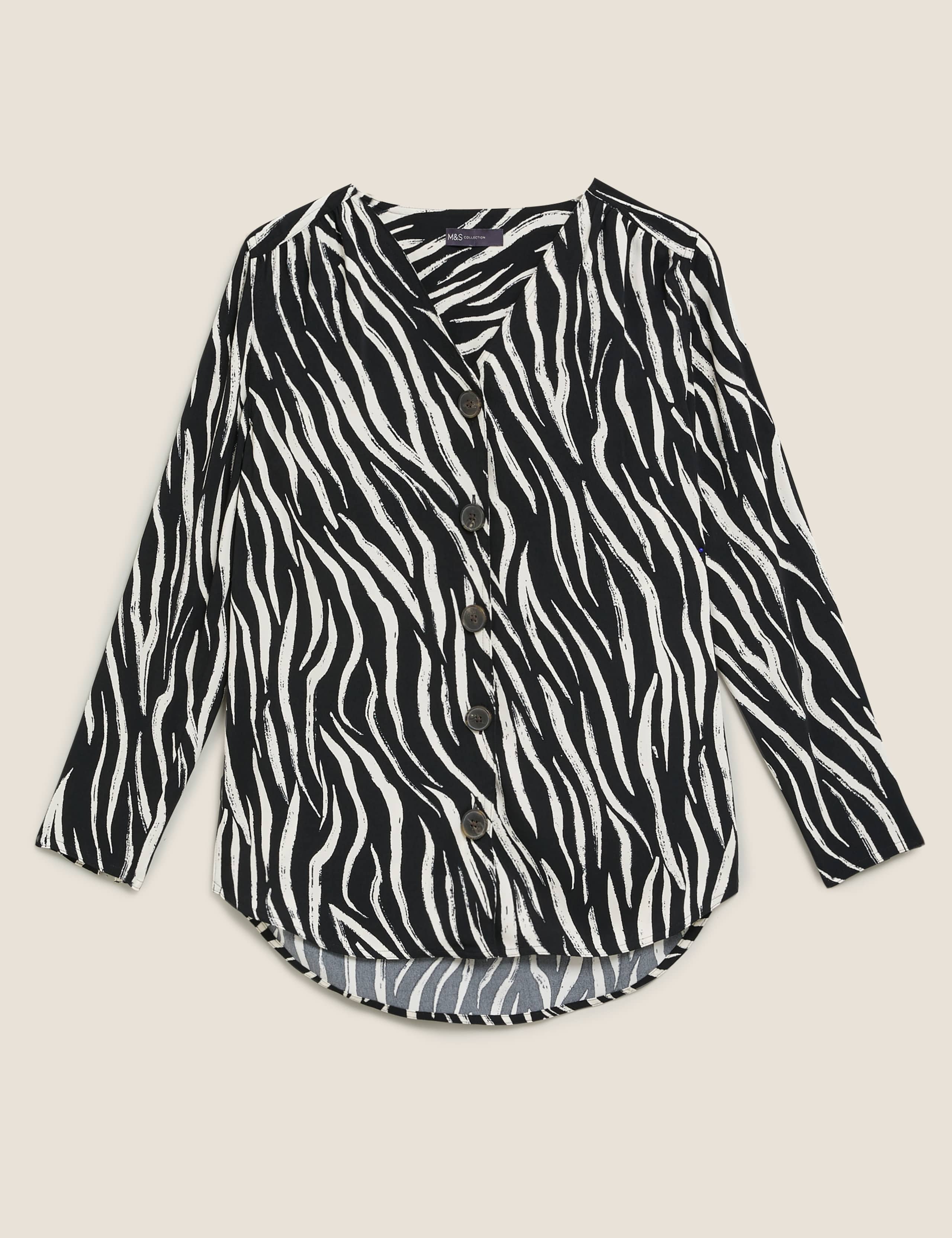 Zebra Print V-Neck Long Sleeve Tunic 2 of 4