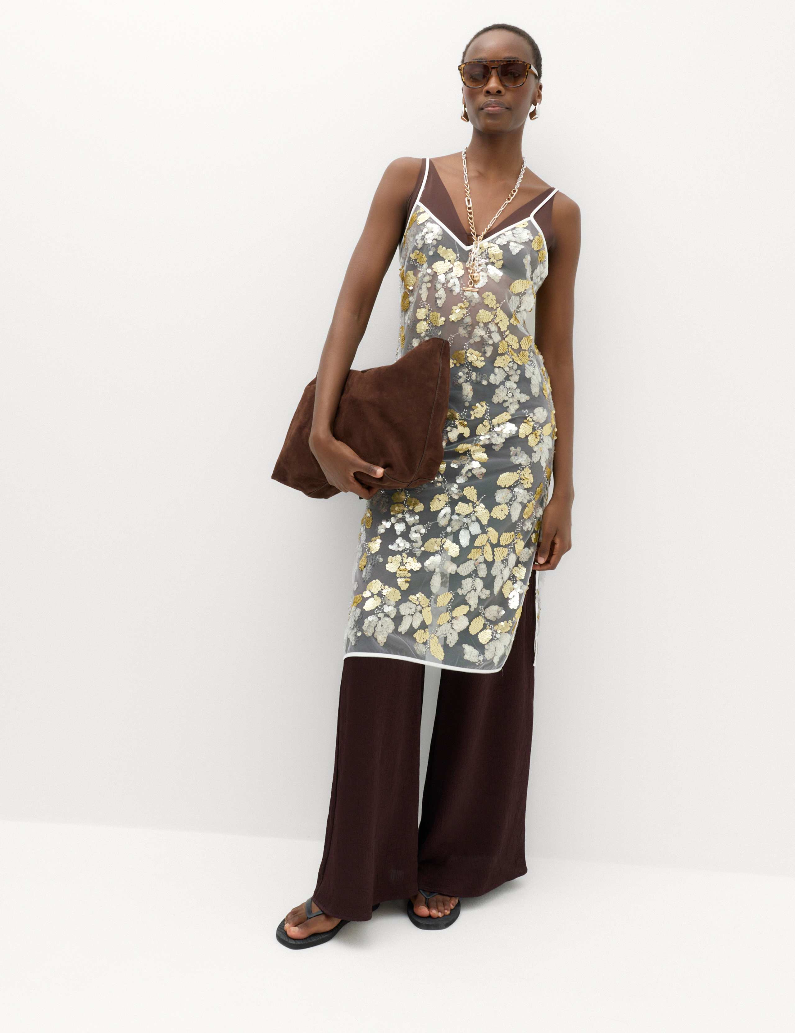 Sequin V-Neck Longline Cami Top 7 of 8