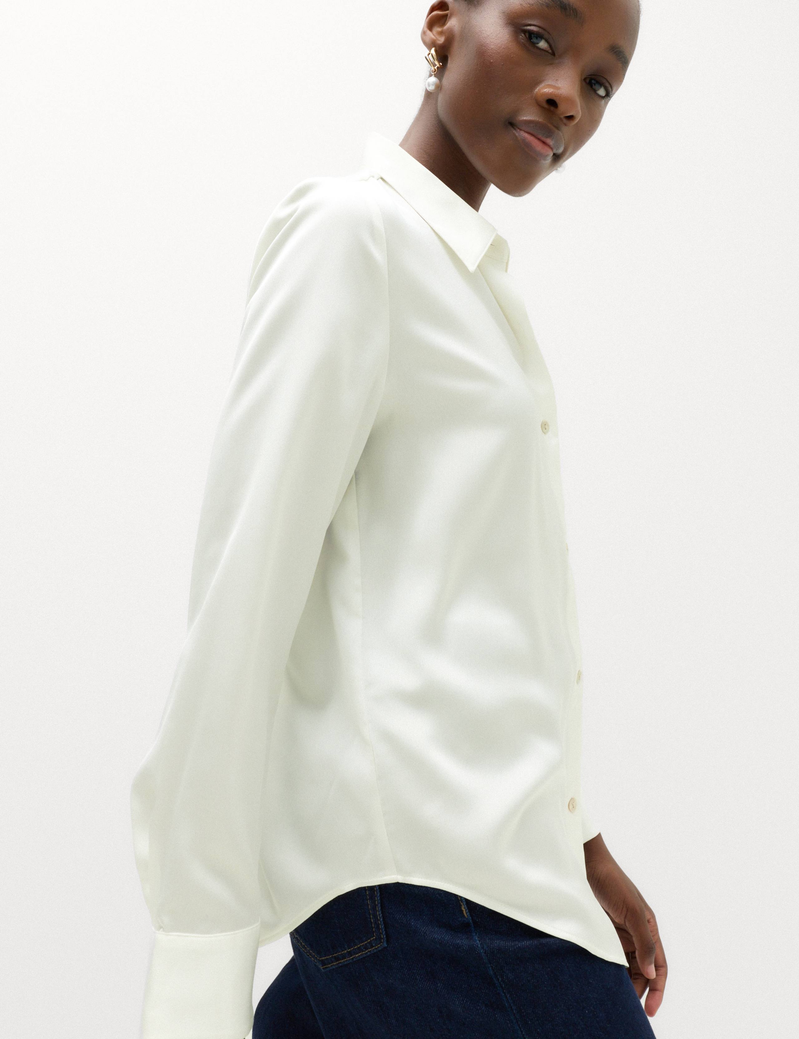 Satin Collared Button Through Shirt 3 of 6