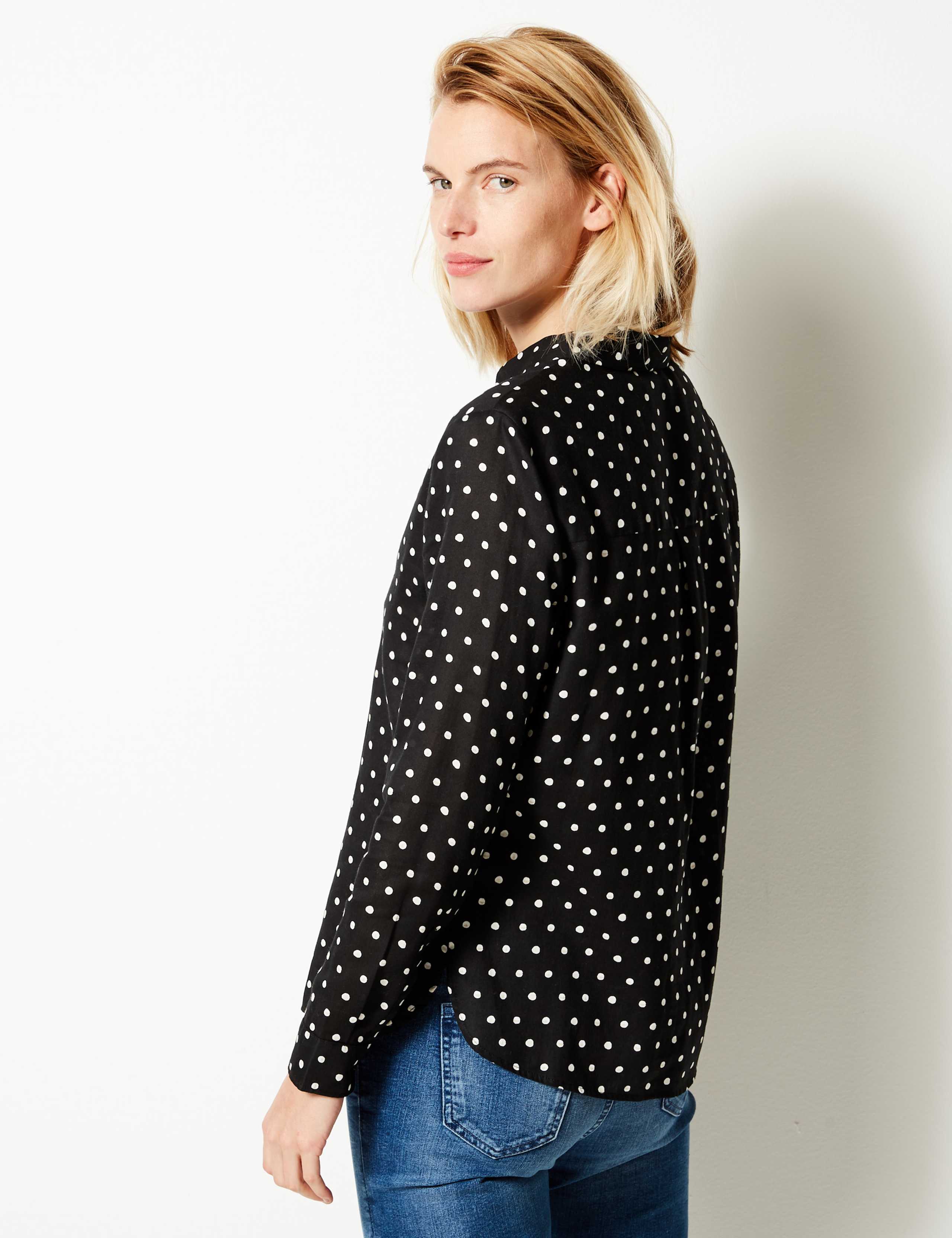 Pure Cotton Polka Dot Long Sleeve Shirt 3 of 3