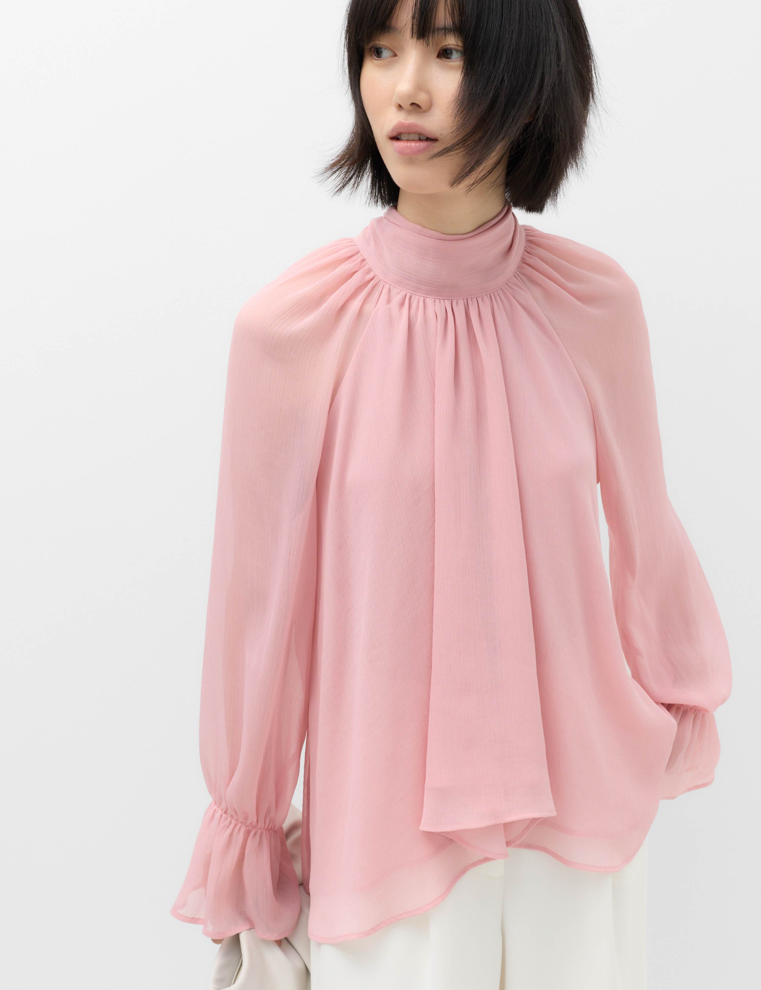Draped Tie Neck Longline Blouse 5 of 6