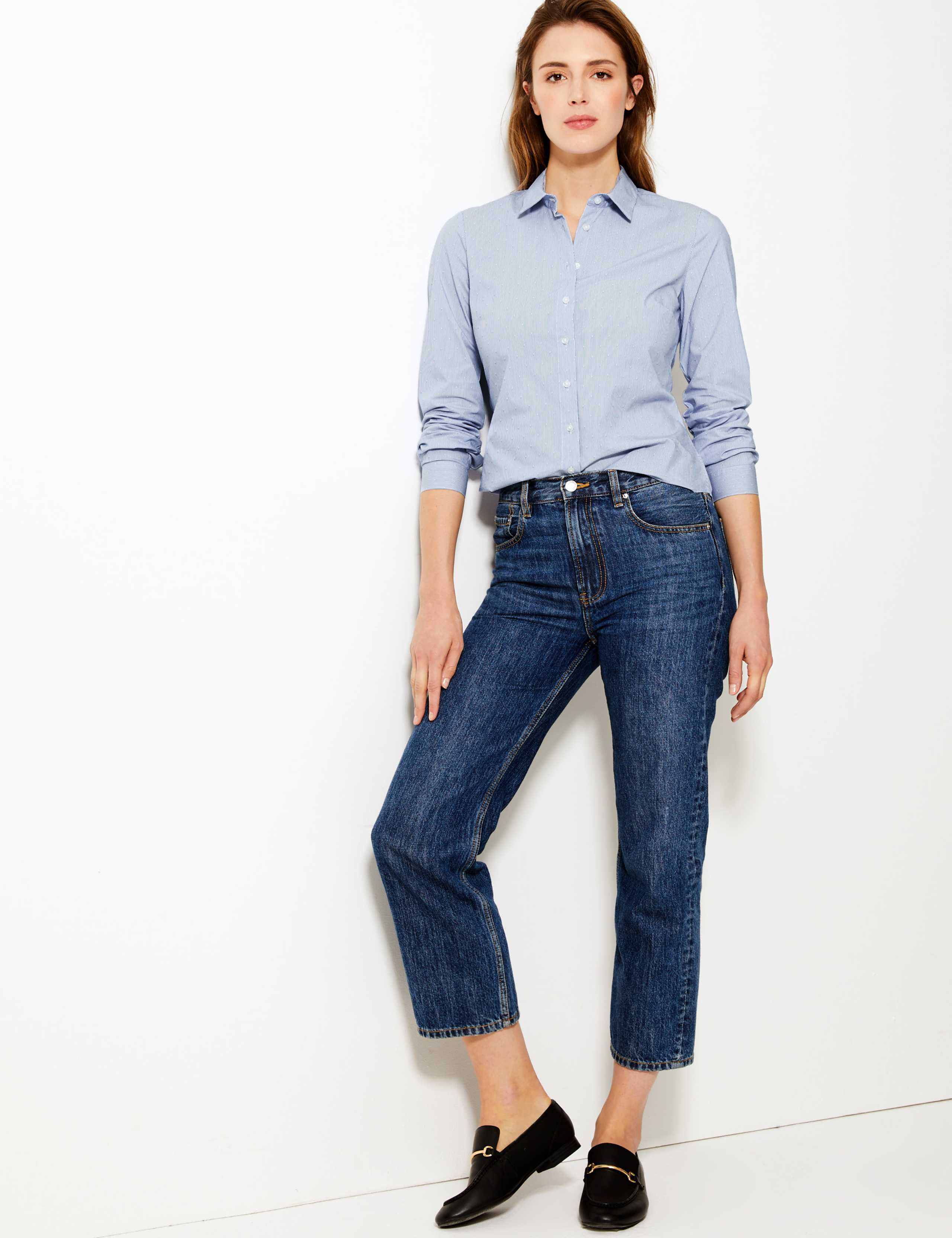 Cotton Rich Striped Button Detailed Shirt 3 of 4