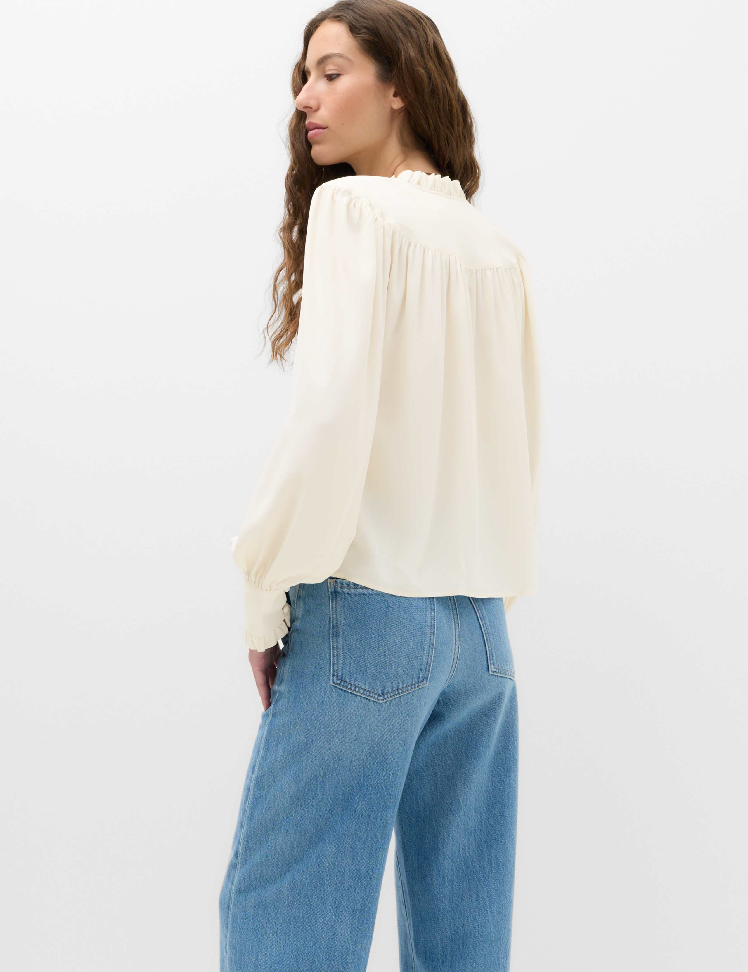 Tie Neck Blouson Sleeve Blouse 3 of 7