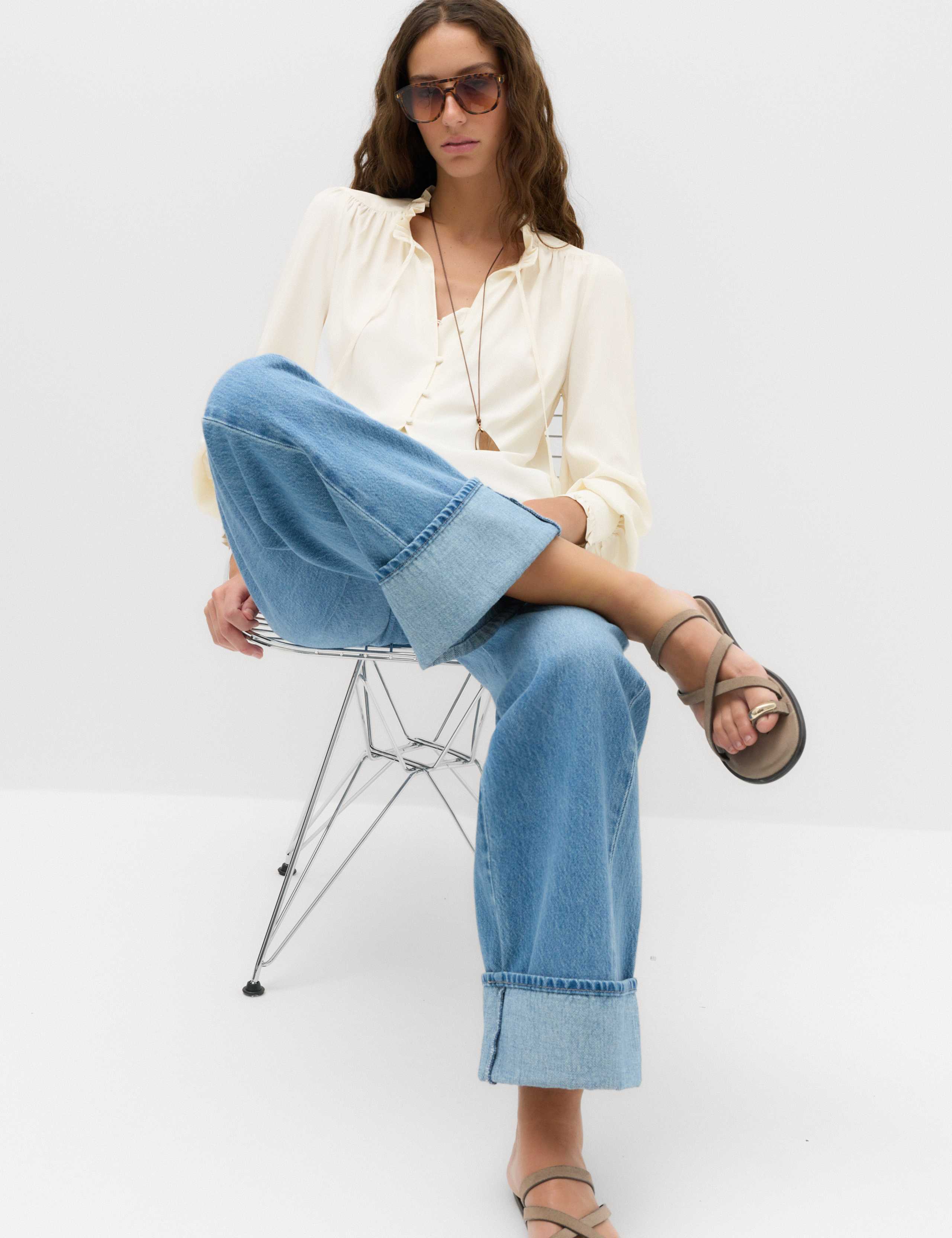 Tie Neck Blouson Sleeve Blouse 5 of 7