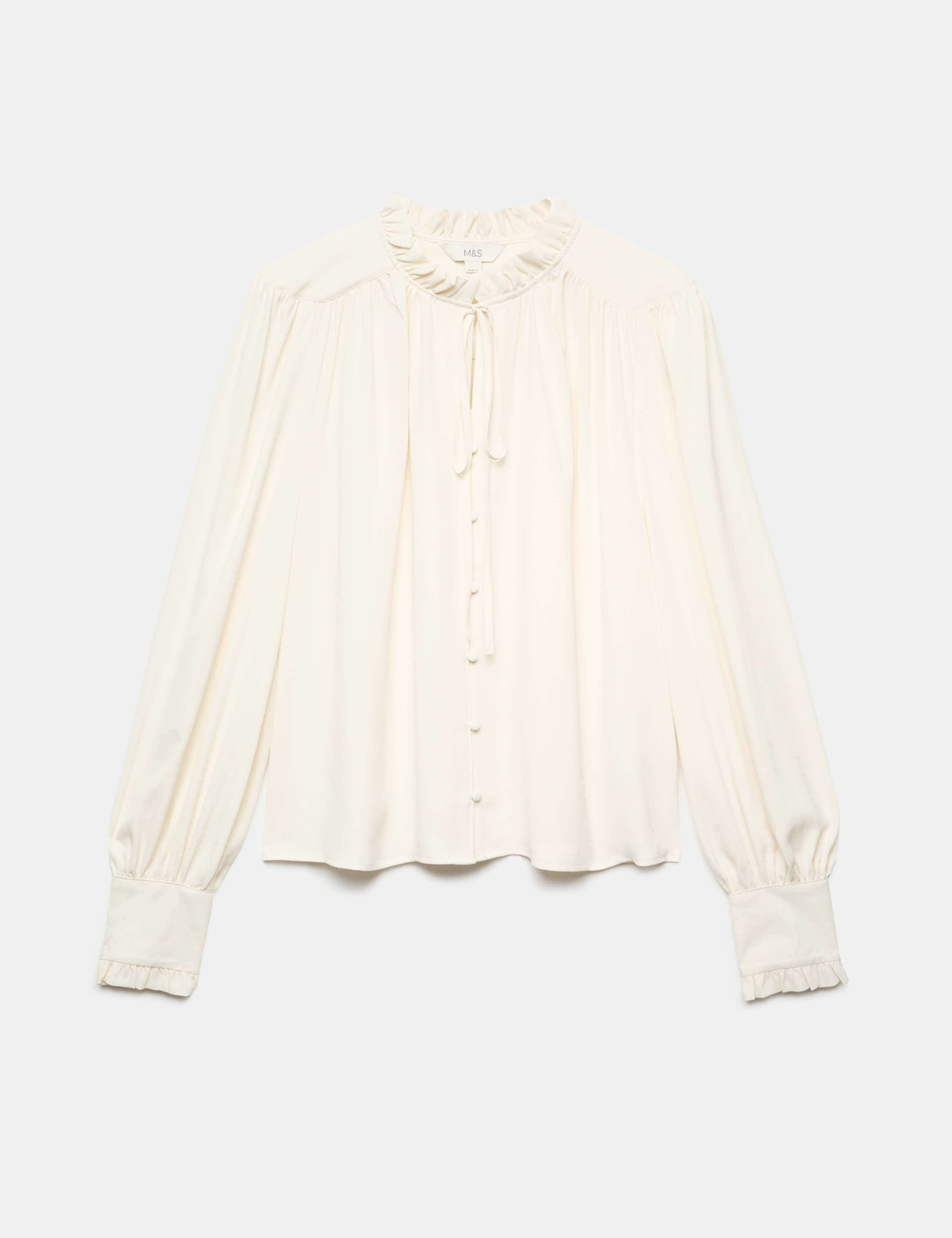 Tie Neck Blouson Sleeve Blouse 2 of 7