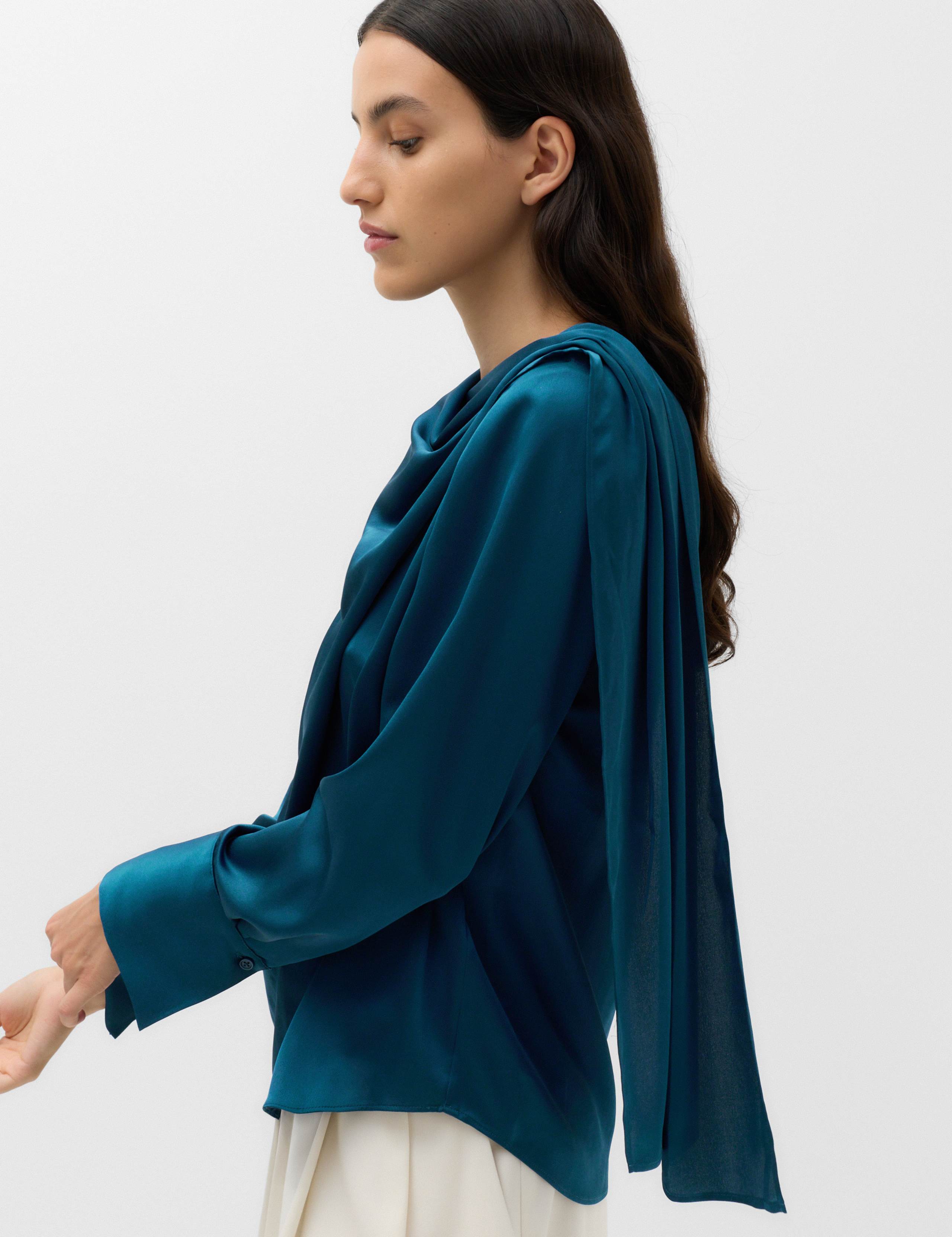 Satin Cowl Neck Top 3 of 6