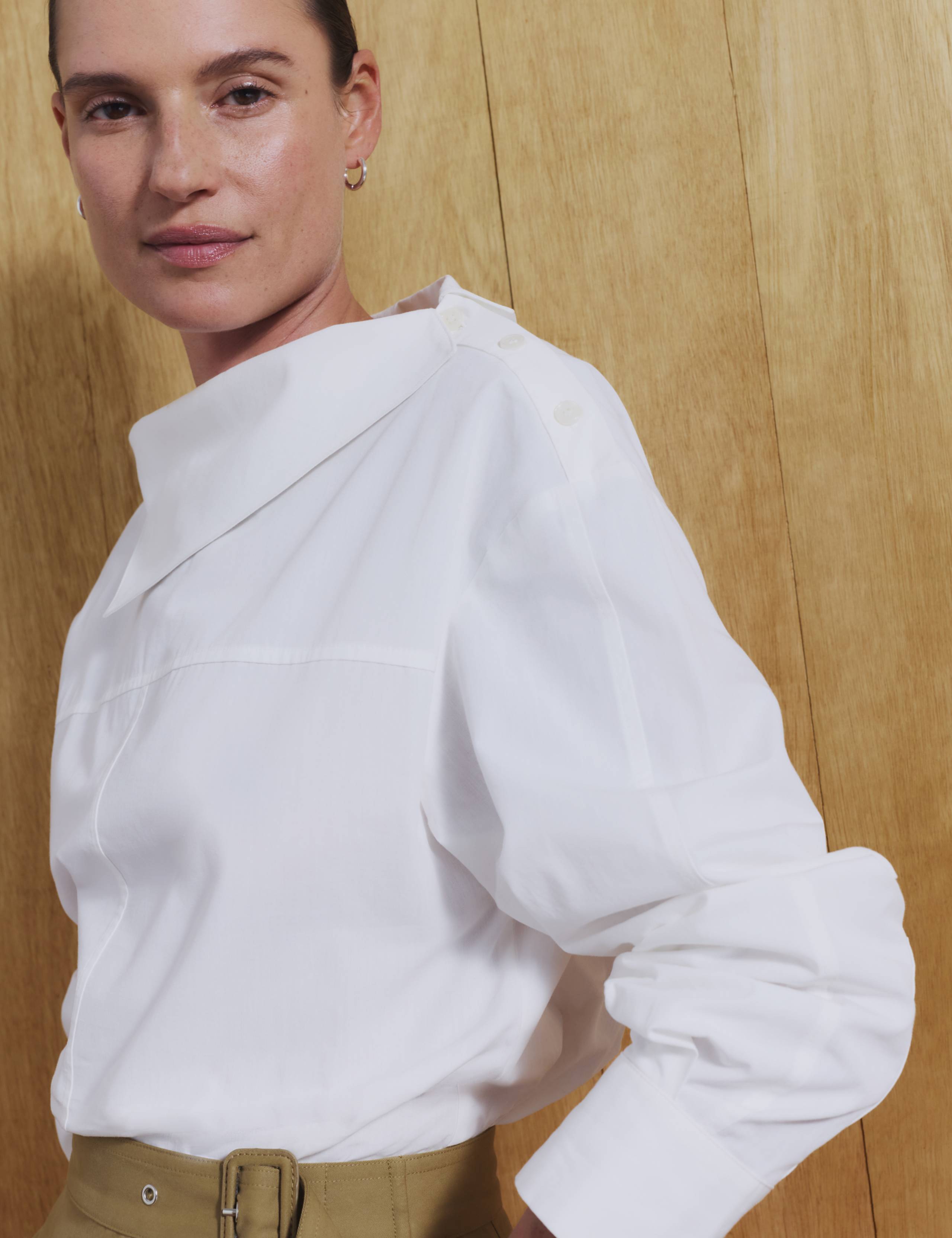 Pure Cotton Asymmetric Collar Shirt 5 of 5