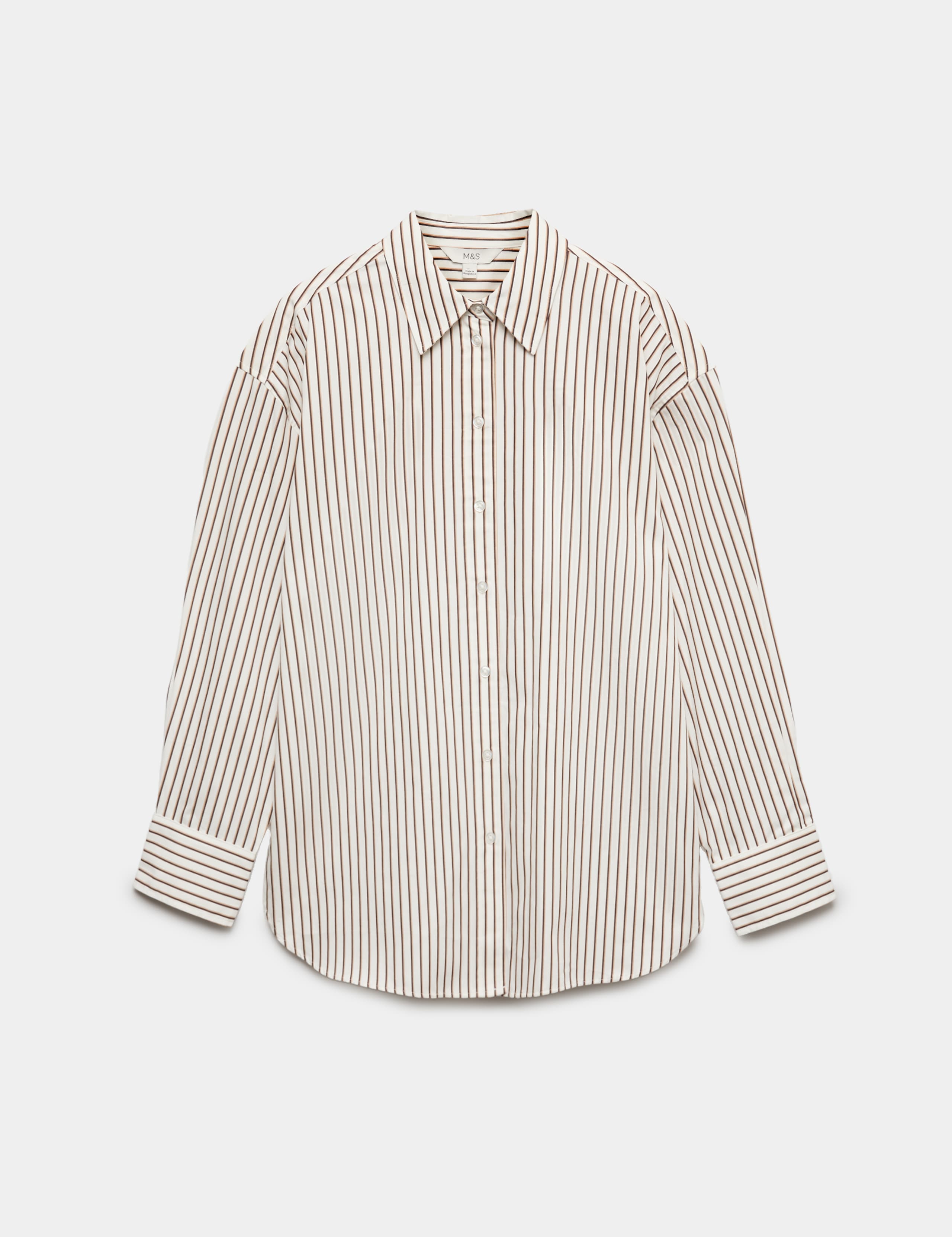 Pure Cotton Oversized Striped Shirt 2 of 7