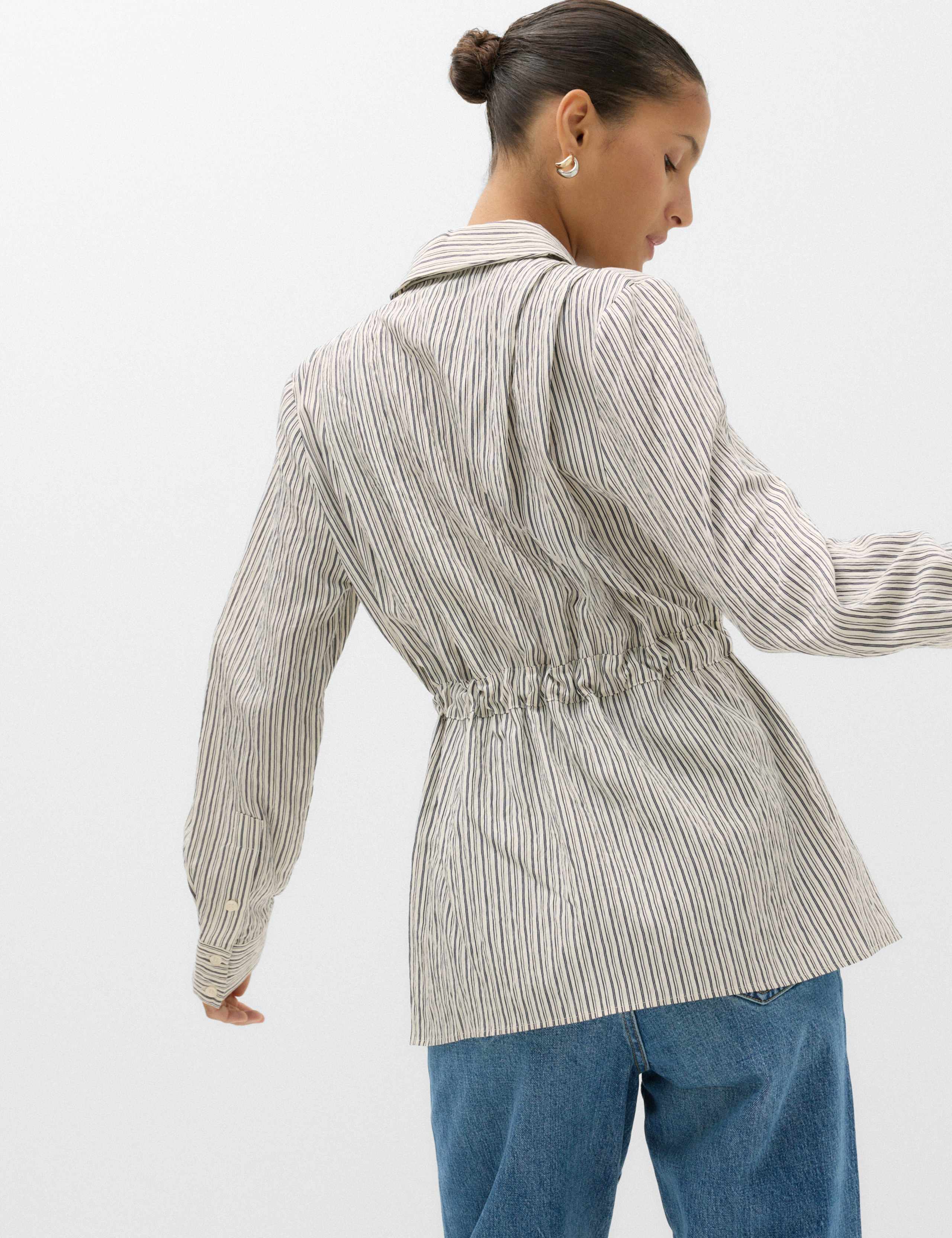 Striped Tie Waist Detail Shirt 4 of 7