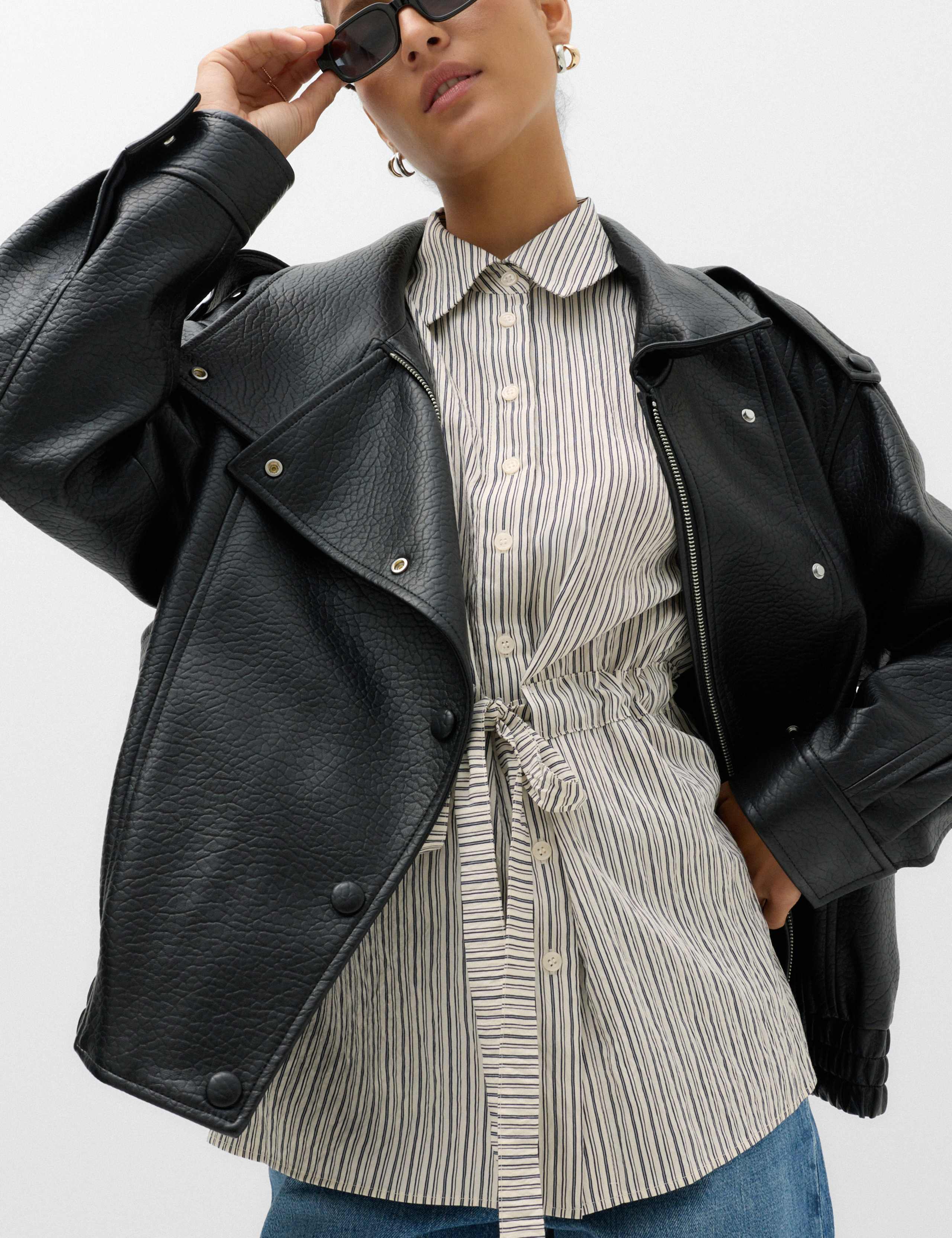 Striped Tie Waist Detail Shirt 5 of 7