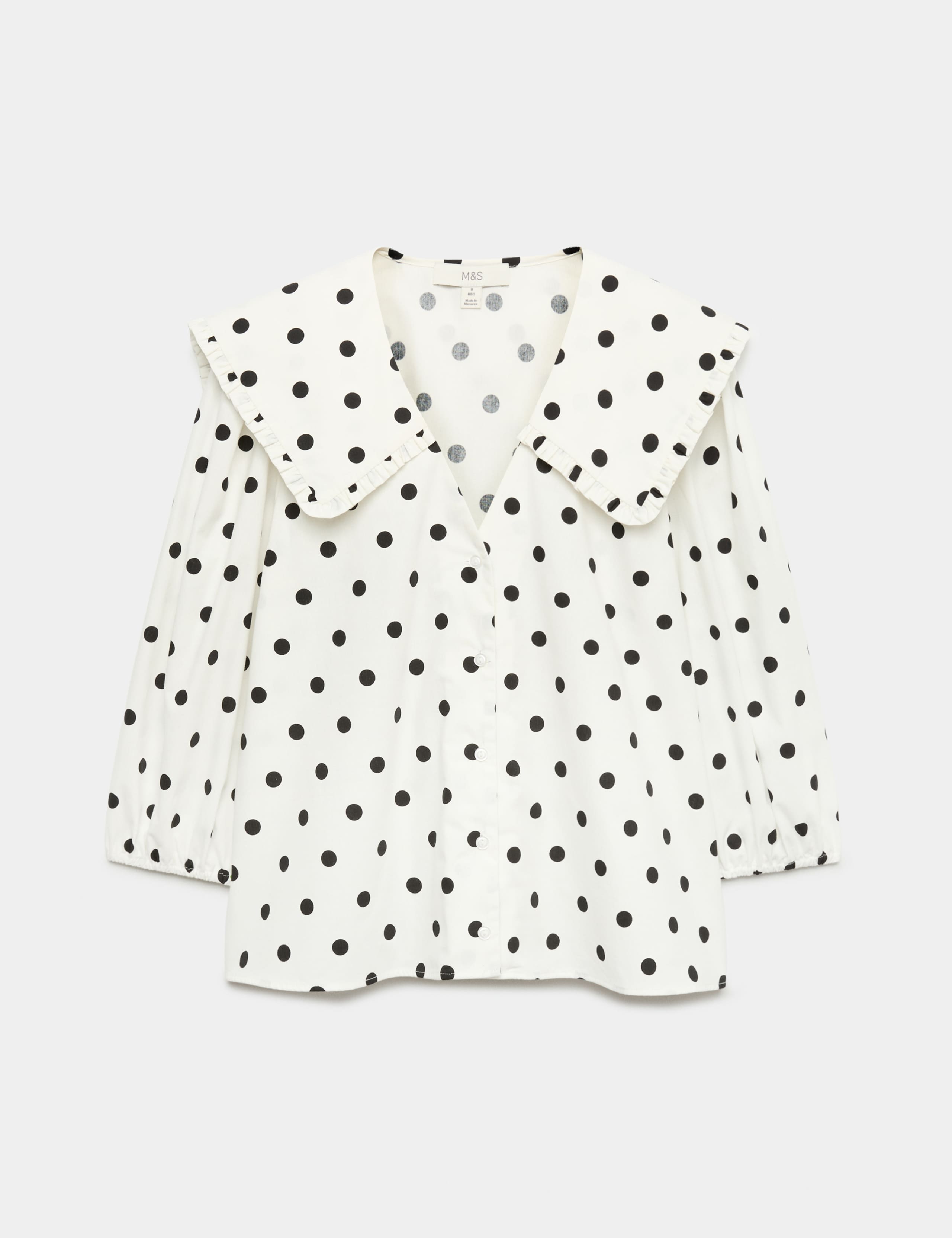 Pure Cotton Polka Dot Sailor Collar Shirt 2 of 6