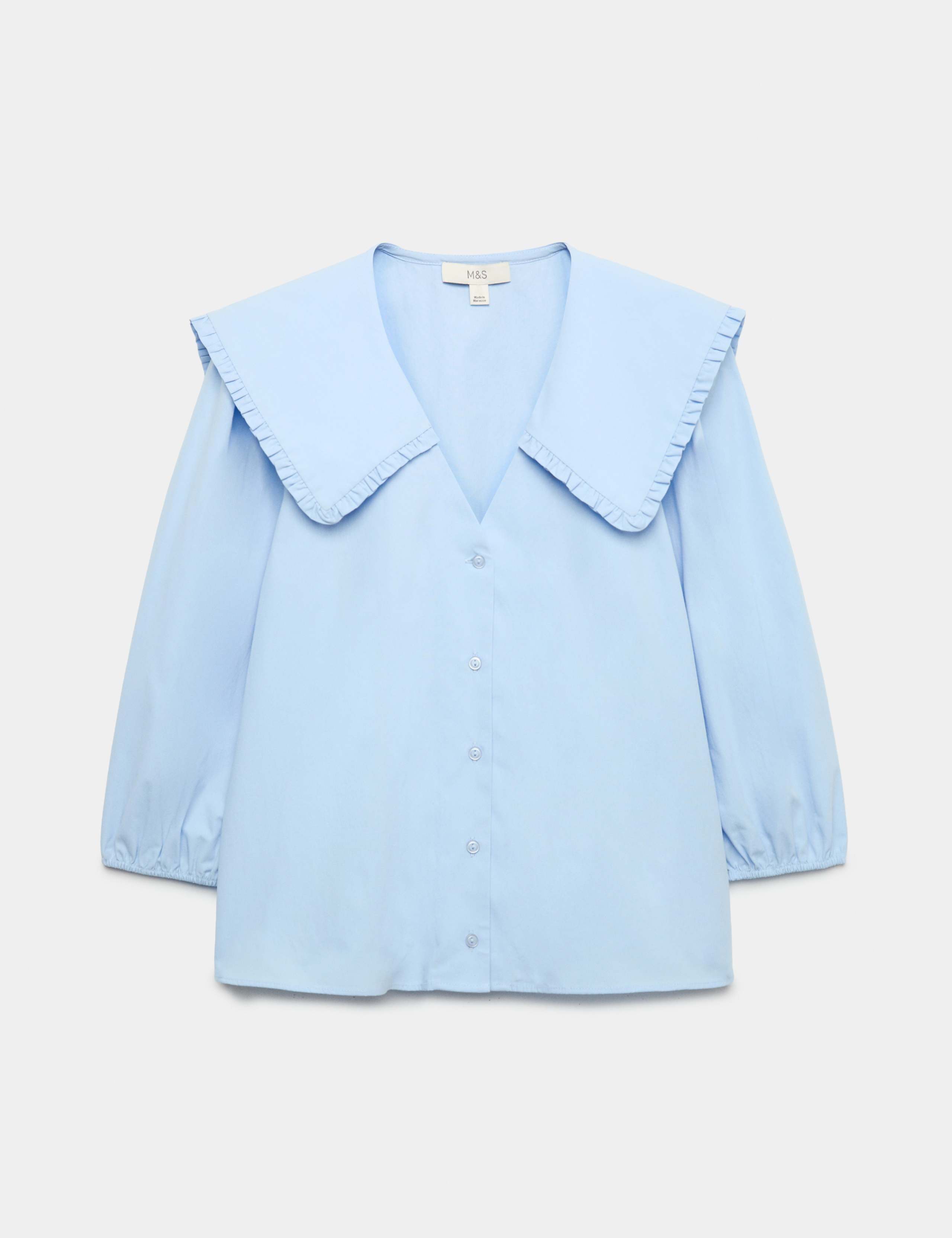 Pure Cotton Frilled Sailor Collar Shirt 2 of 5