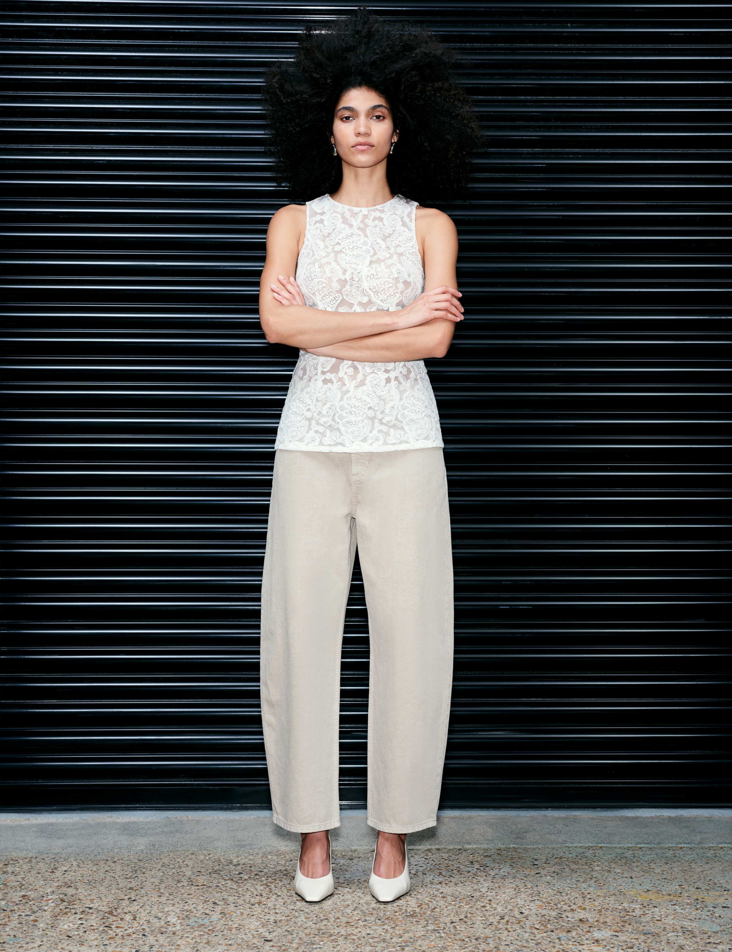 Lace Fitted Tunic Shell Top 8 of 8