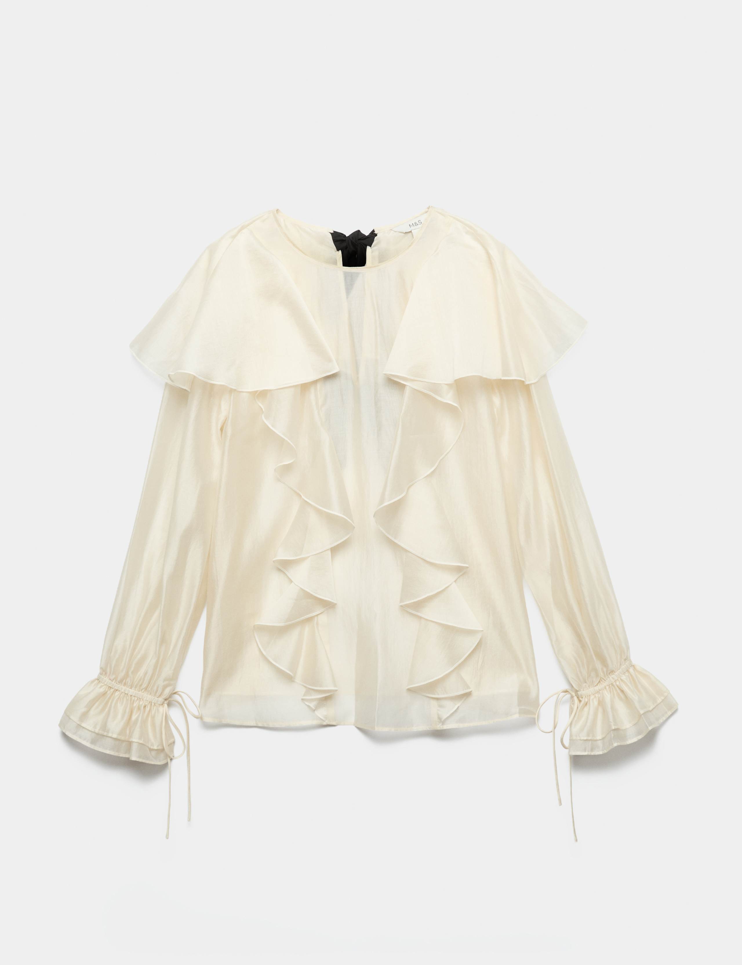 Lyocell Rich Ruffle Tie Detail Blouse 2 of 6