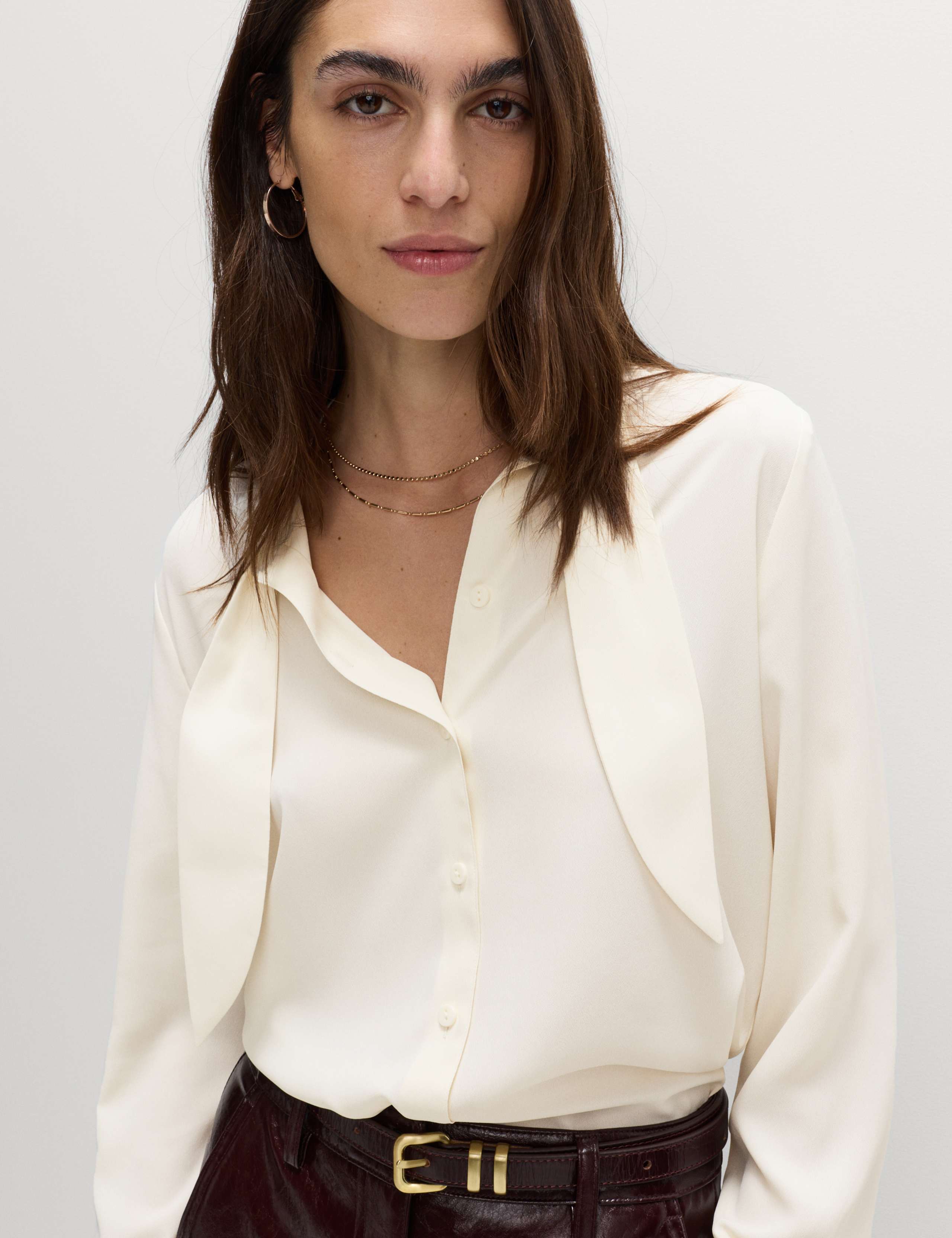 Tie Neck Long Sleeve Shirt 5 of 5