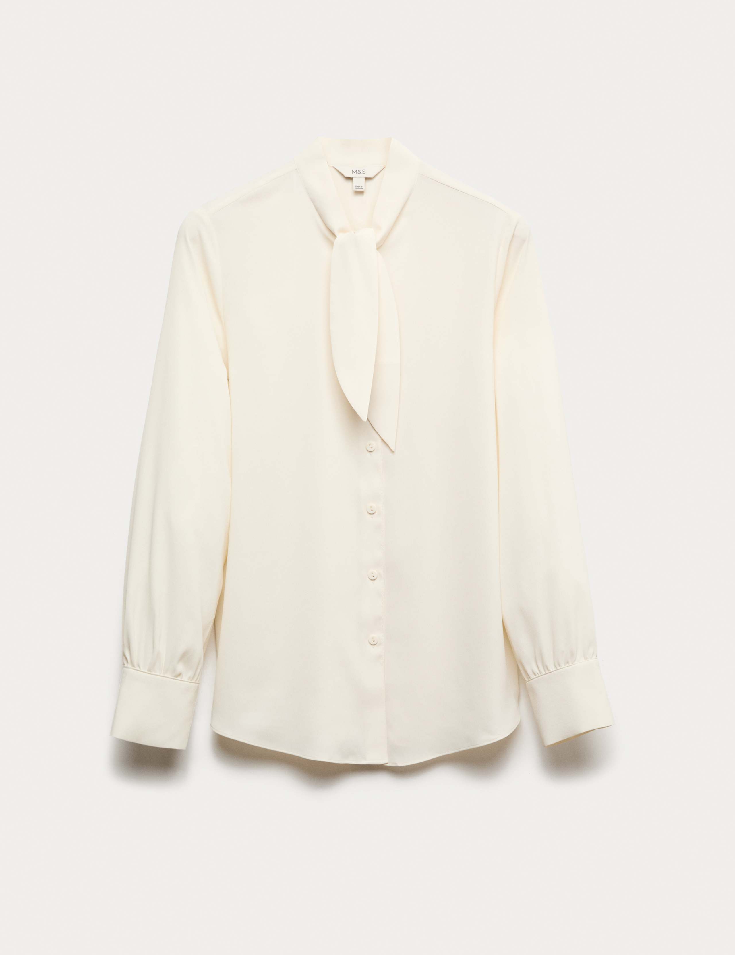 Tie Neck Long Sleeve Shirt 2 of 5
