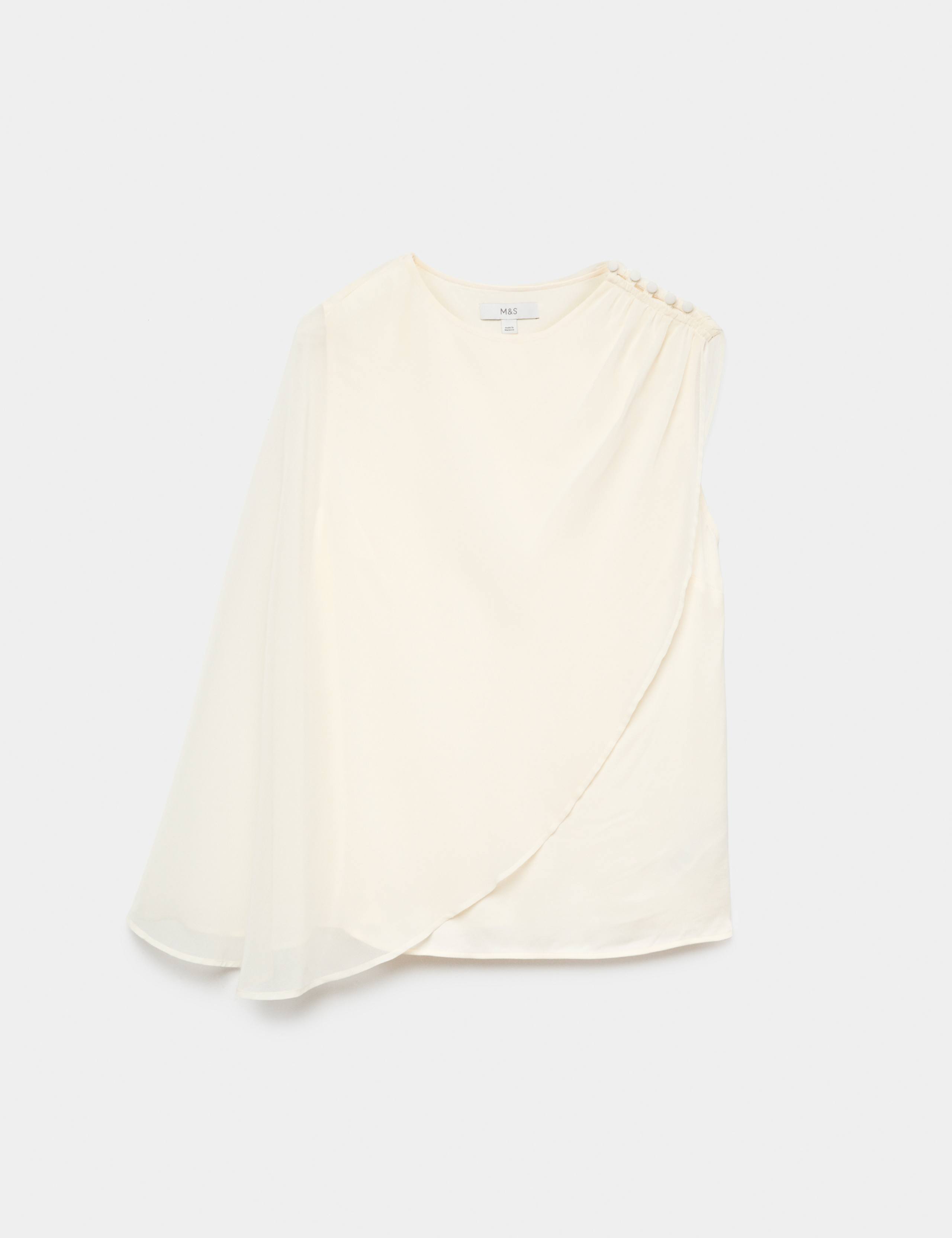 Sheer Cape Detail Blouse 1 of 1