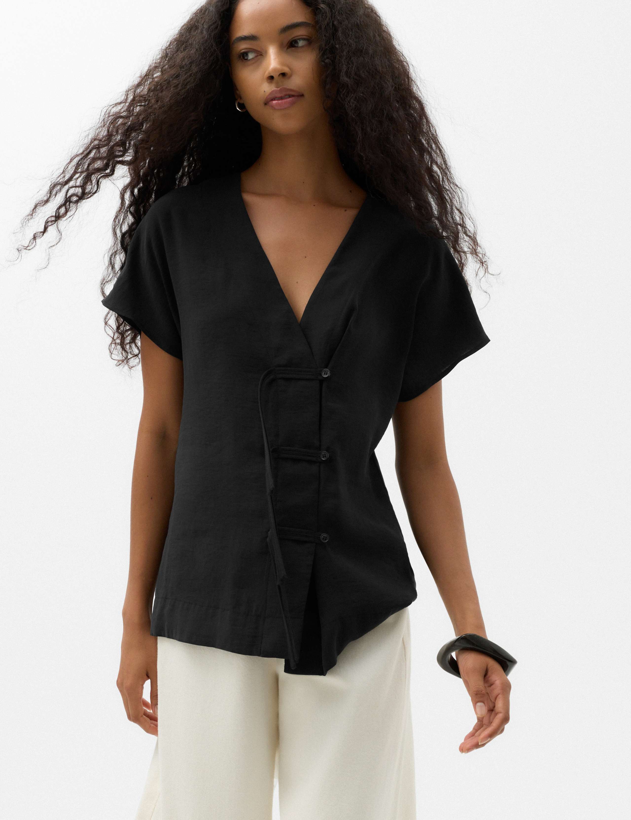 Modal Rich Button-Detail Shirt 1 of 5