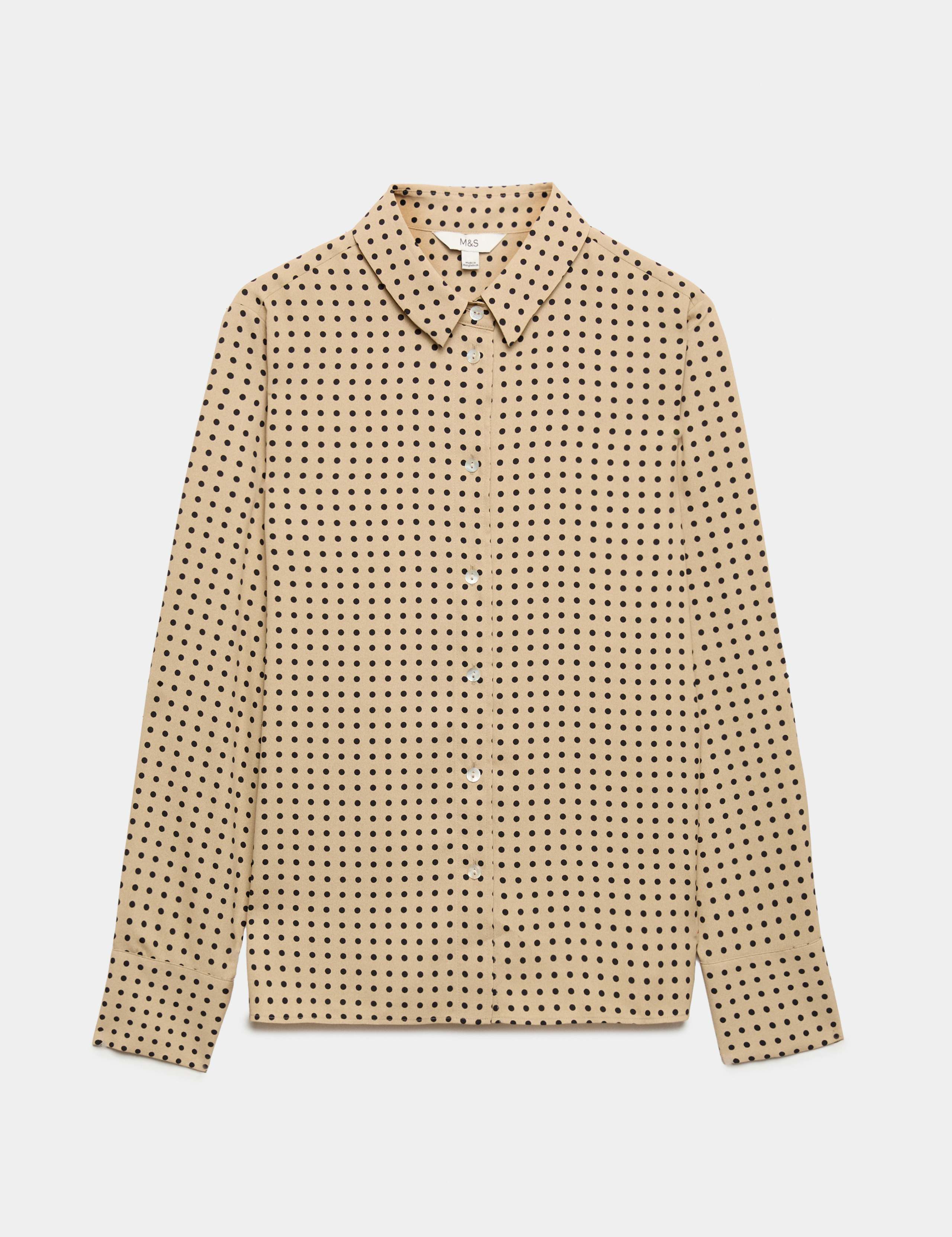 Polka Dot Collared Button Through Shirt 2 of 6