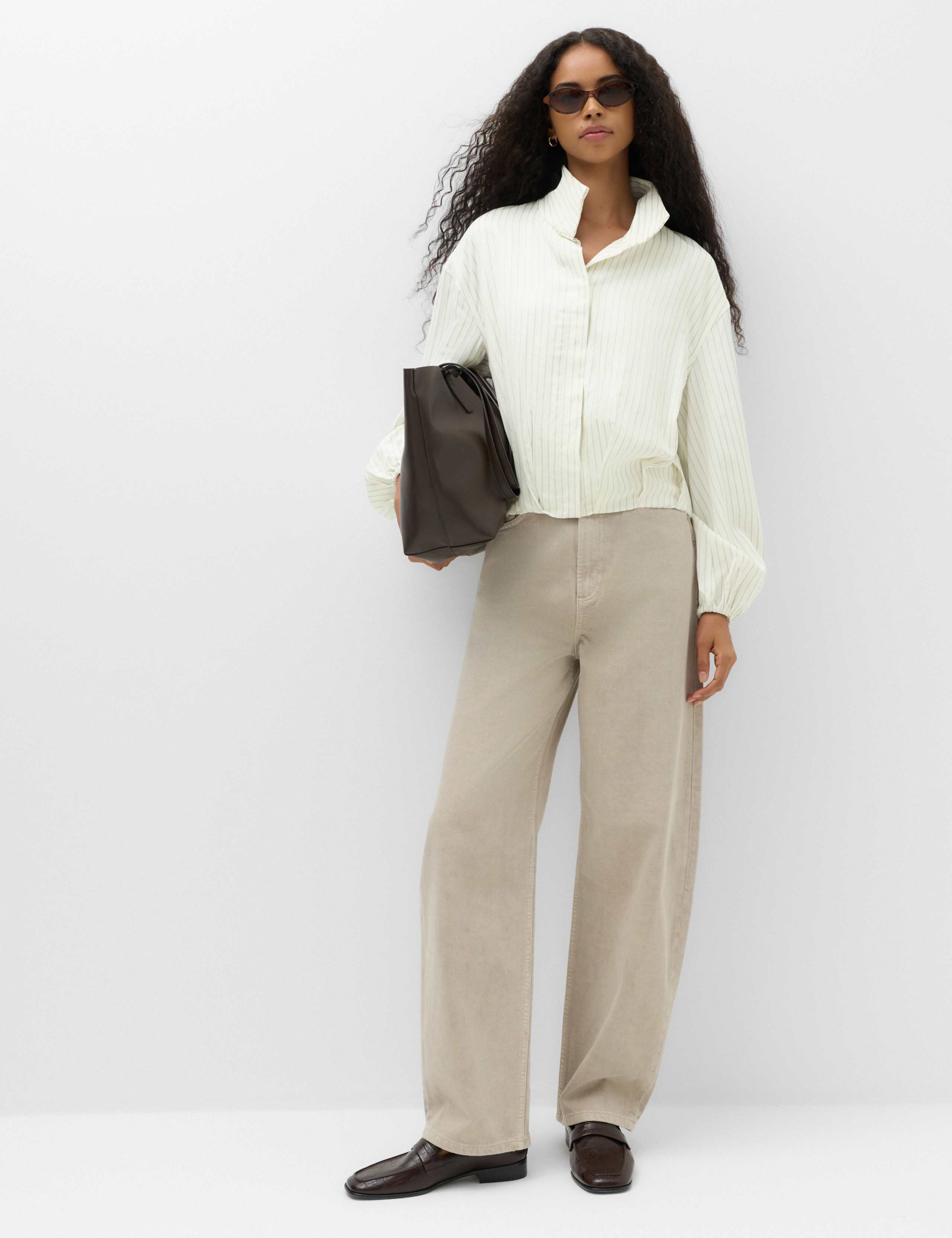 Pinstripe Funnel Neck Shirt 3 of 6