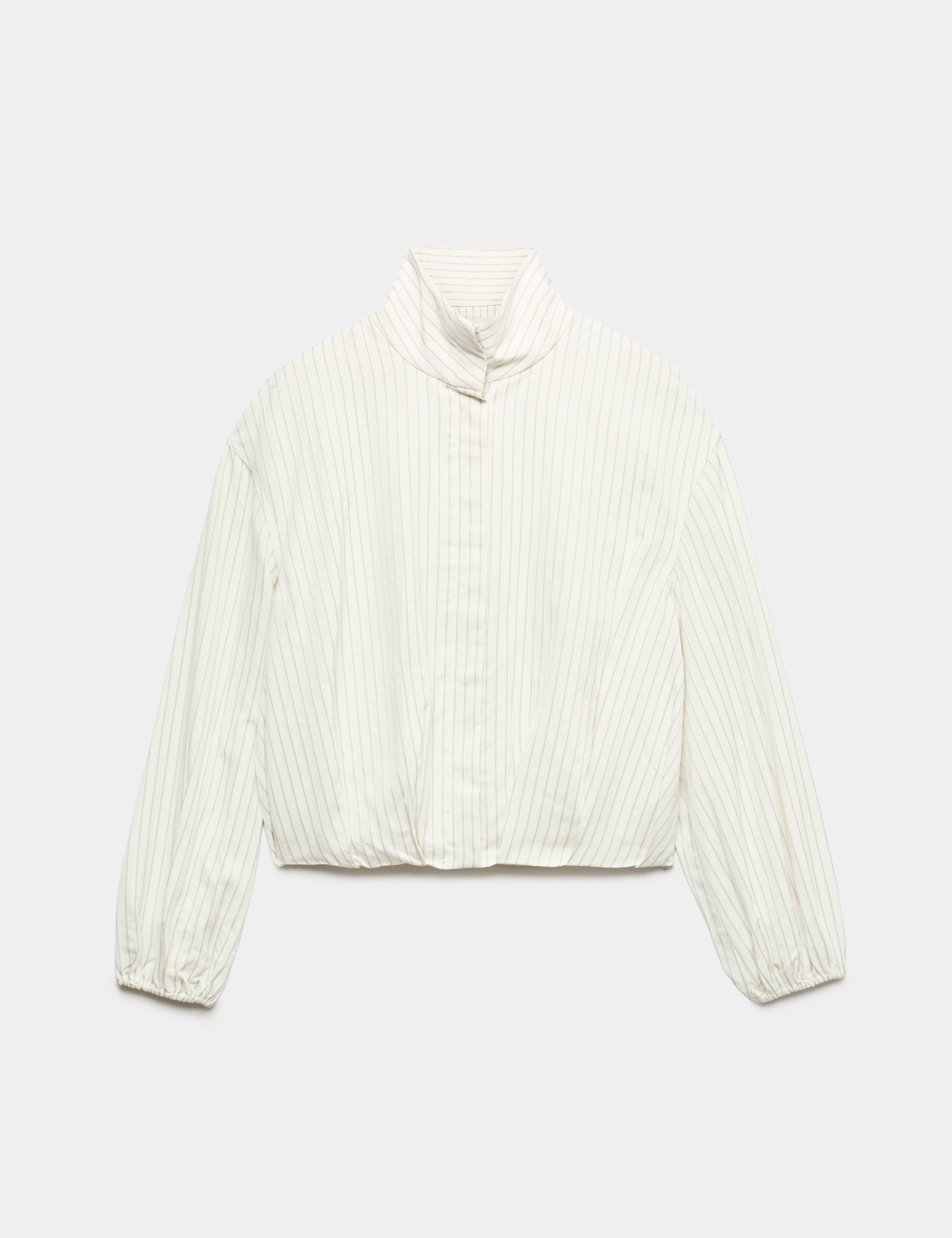 Pinstripe Funnel Neck Shirt 2 of 6