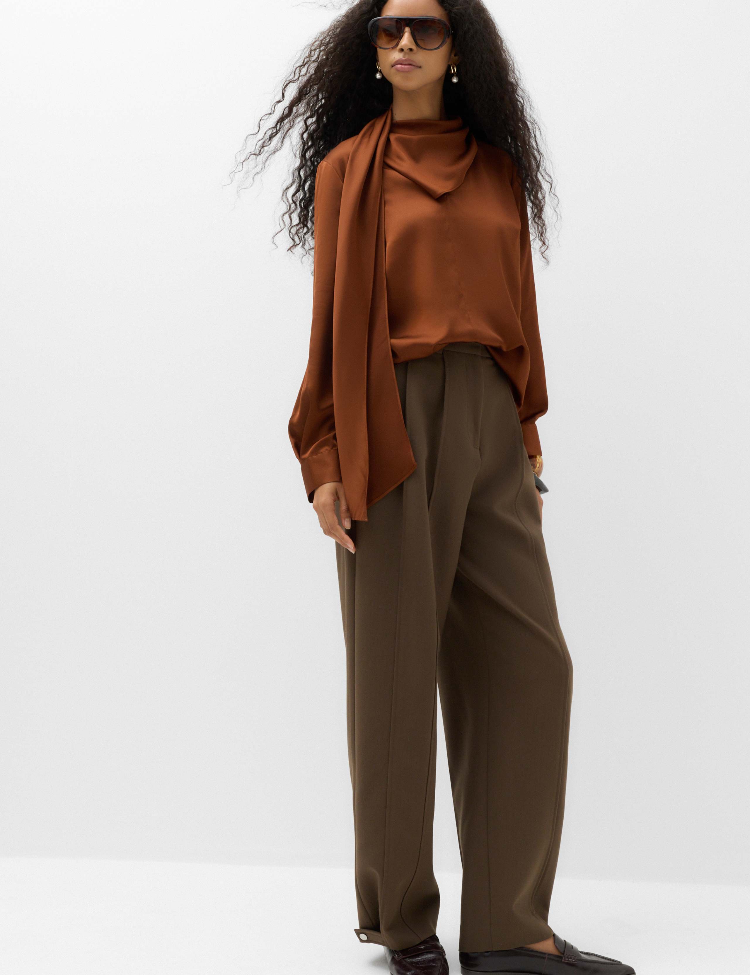 Satin Scarf Neck Blouse 6 of 7