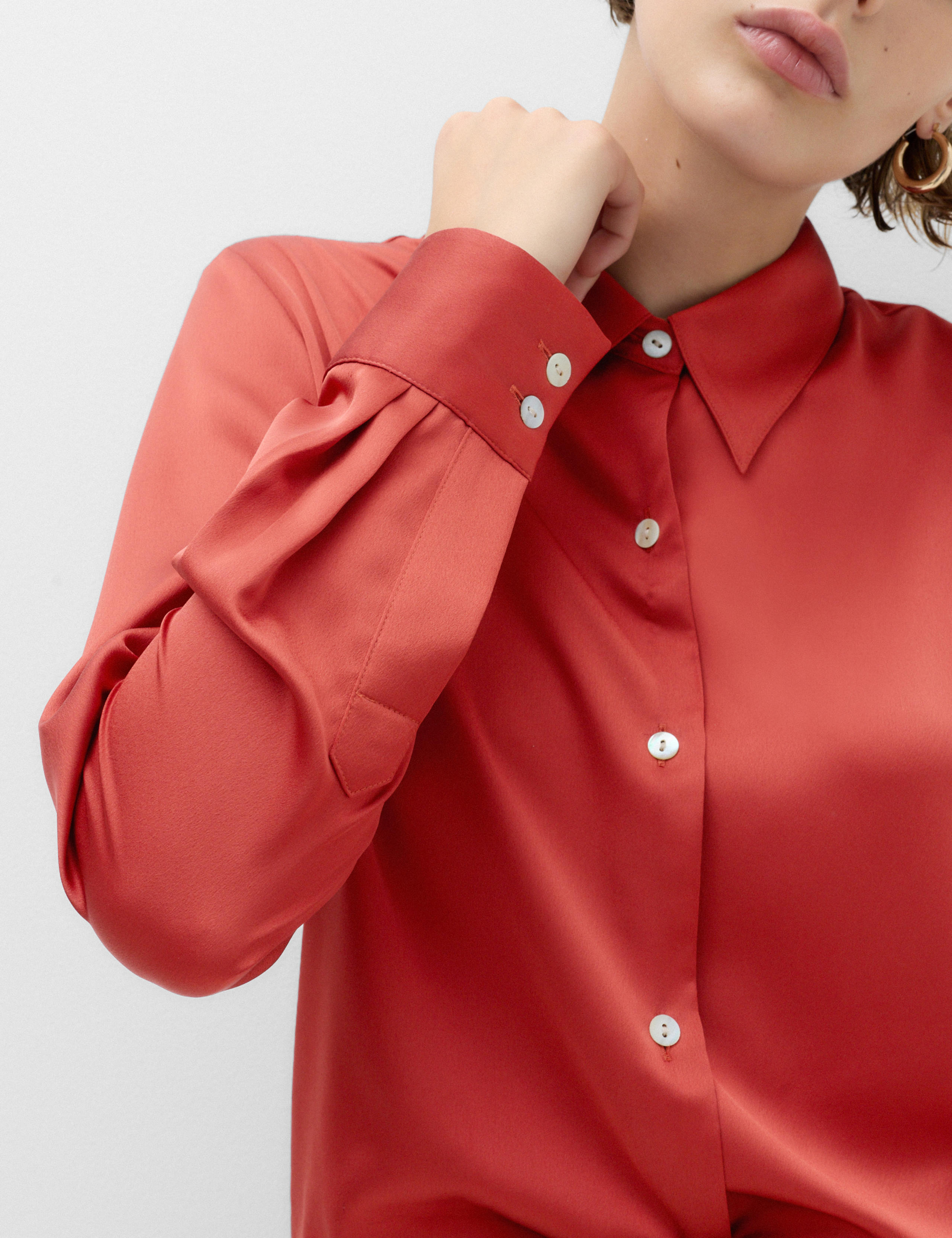 Satin Collared Button Through Shirt 5 of 7