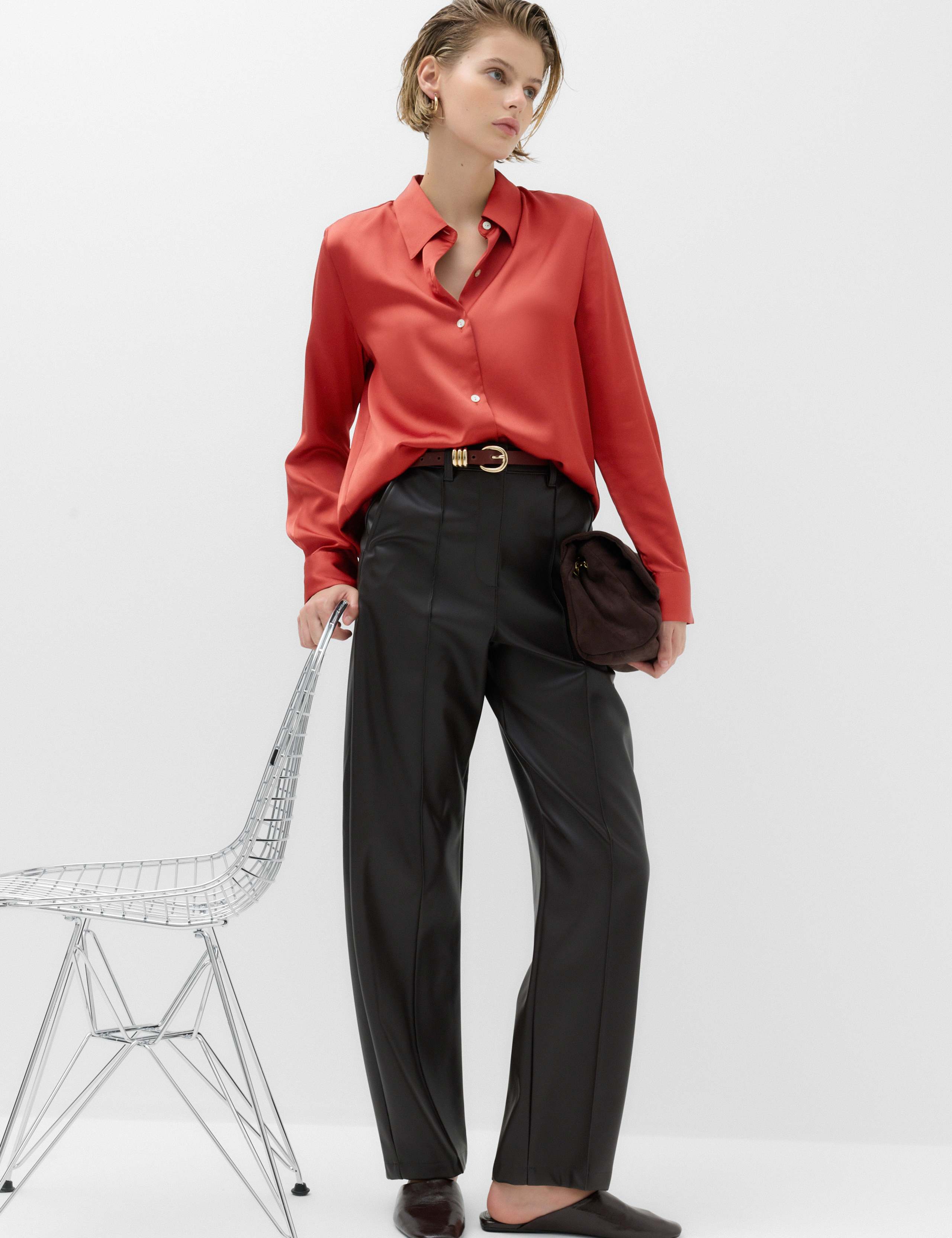 Satin Collared Button Through Shirt 7 of 7