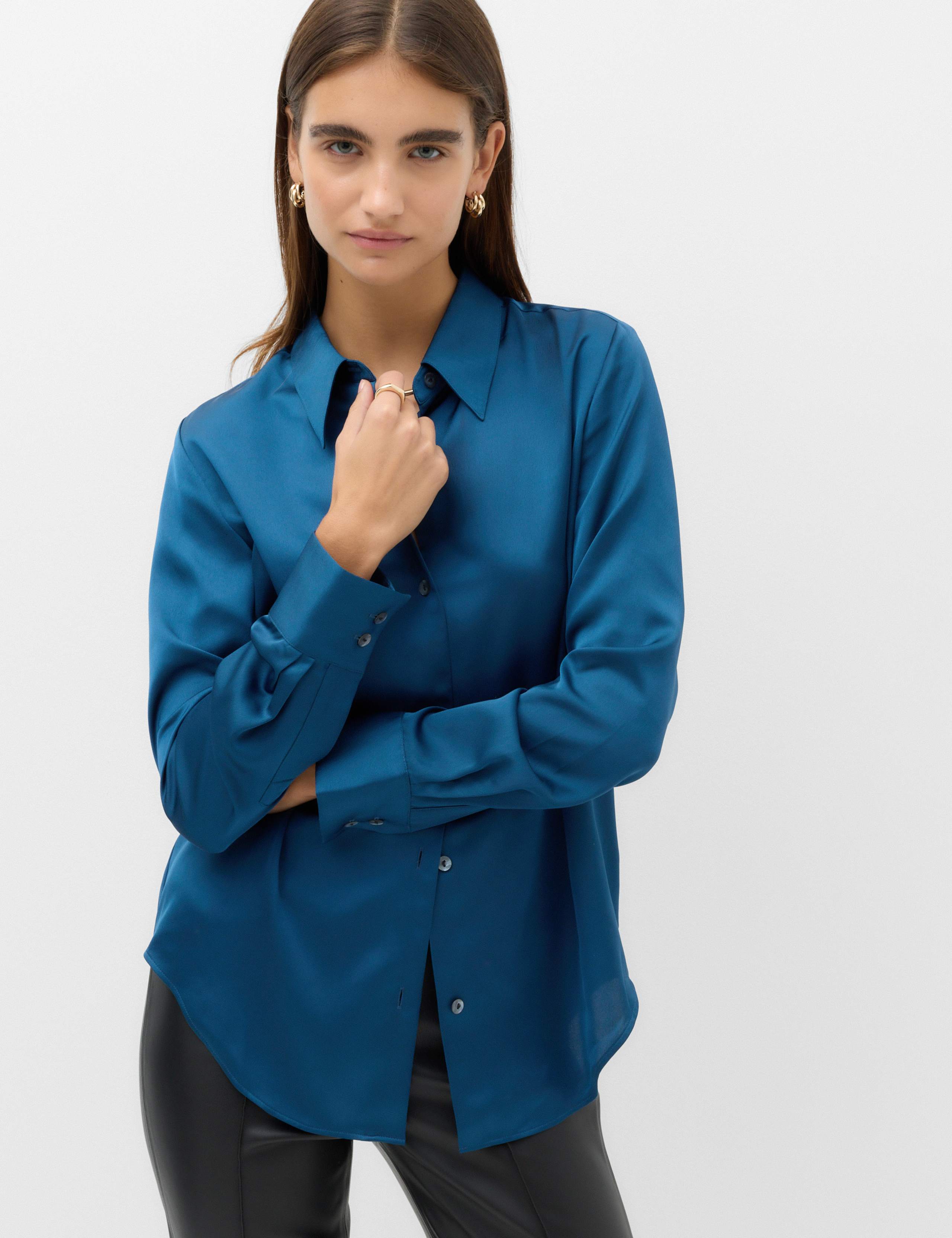 Satin Collared Button Through Shirt 5 of 6
