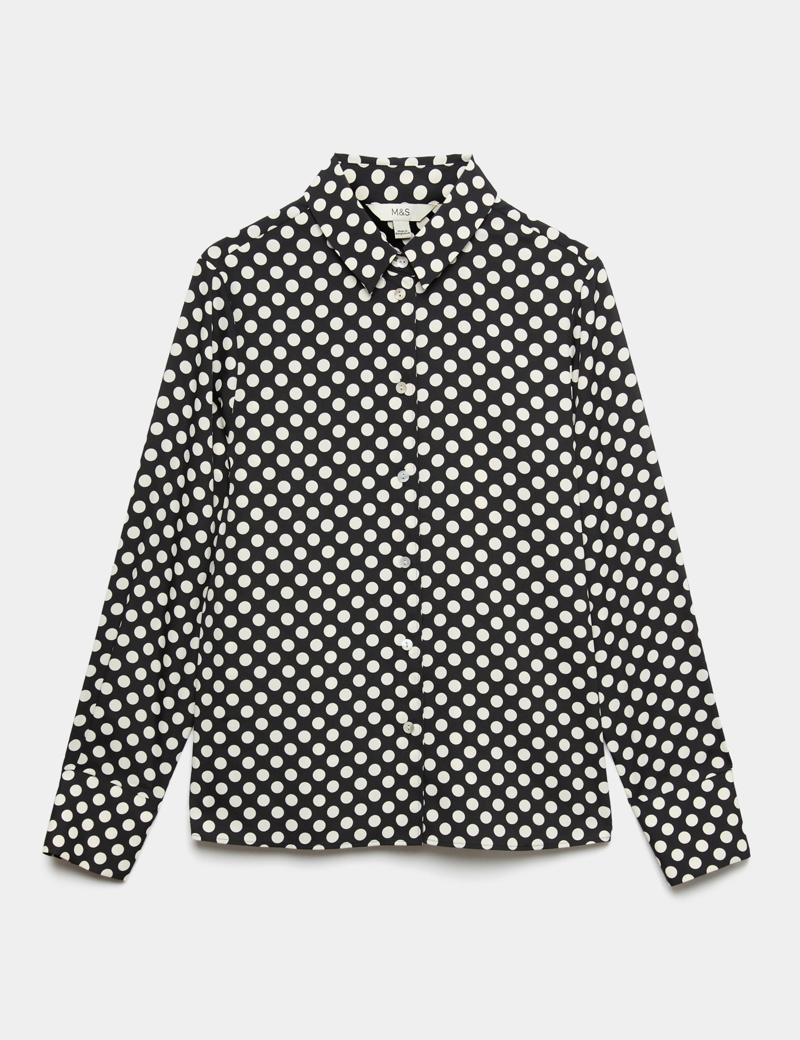 Polka Dot Collared Neck Shirt 2 of 5