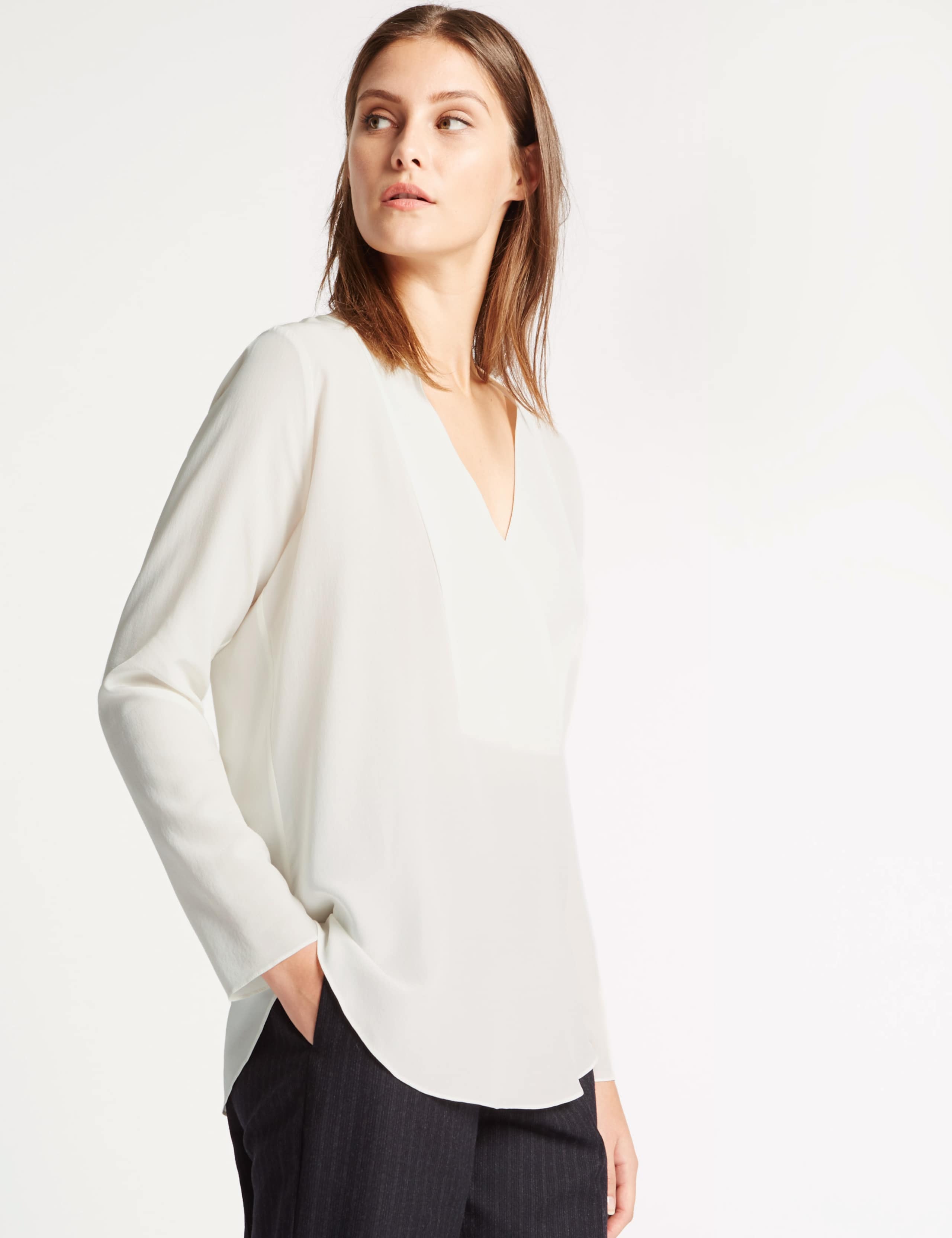 Pure Silk V-Neck Blouse 1 of 5