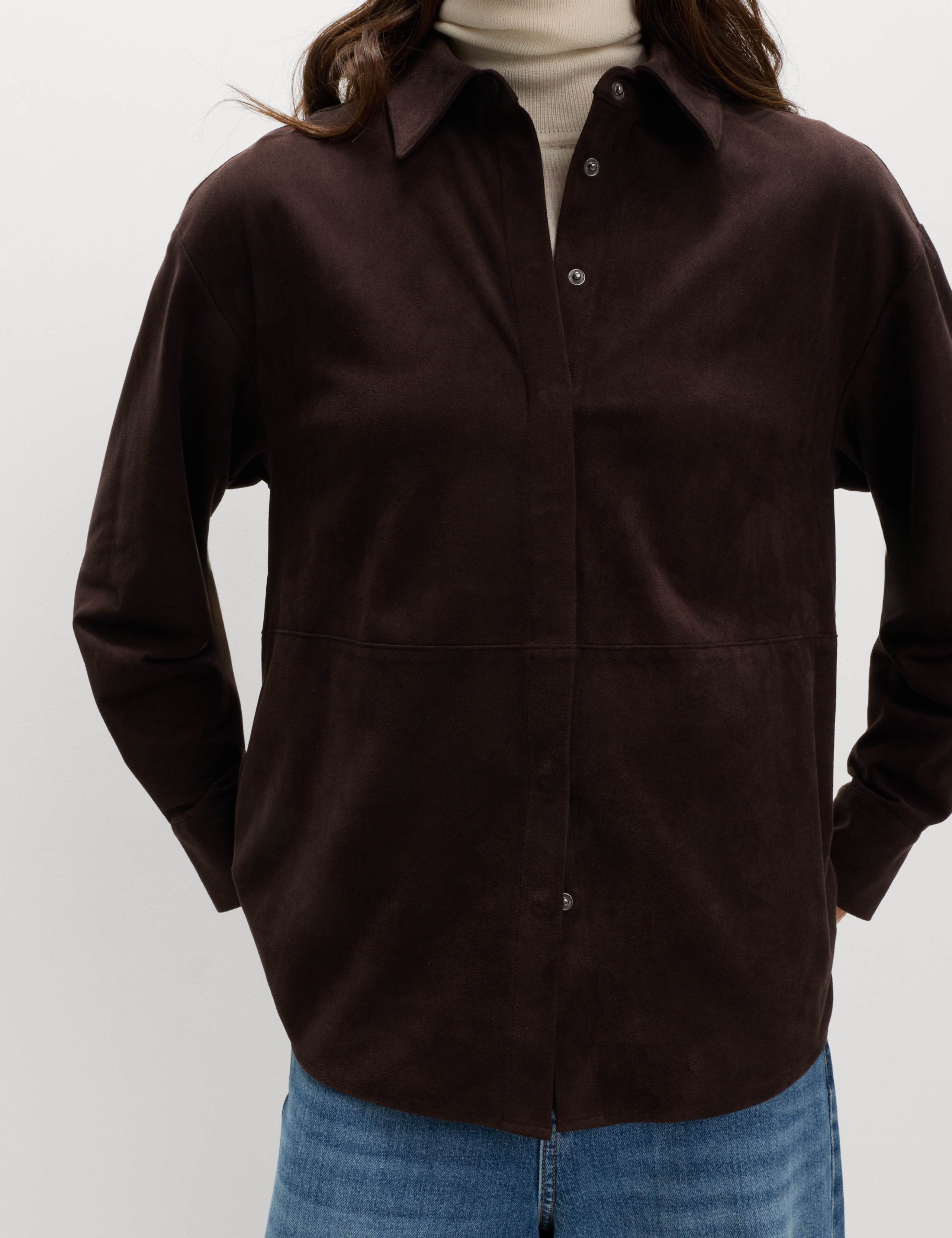 Suedette Collared Shirt 3 of 5