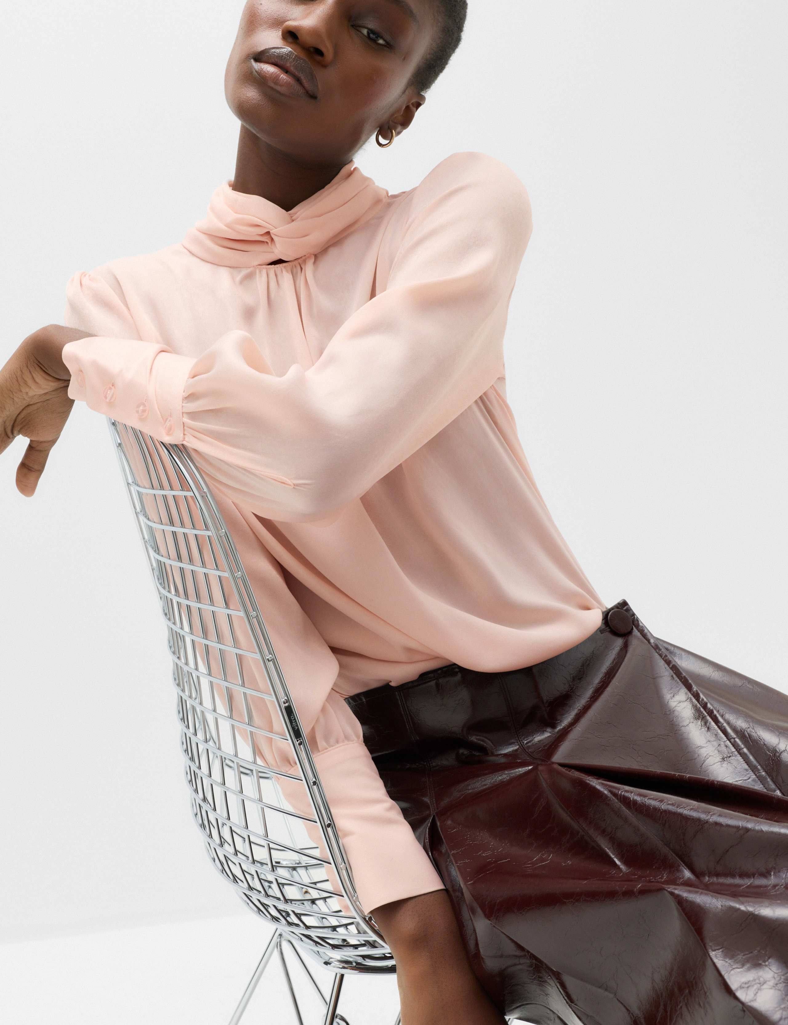 Satin High Neck Blouse 4 of 6