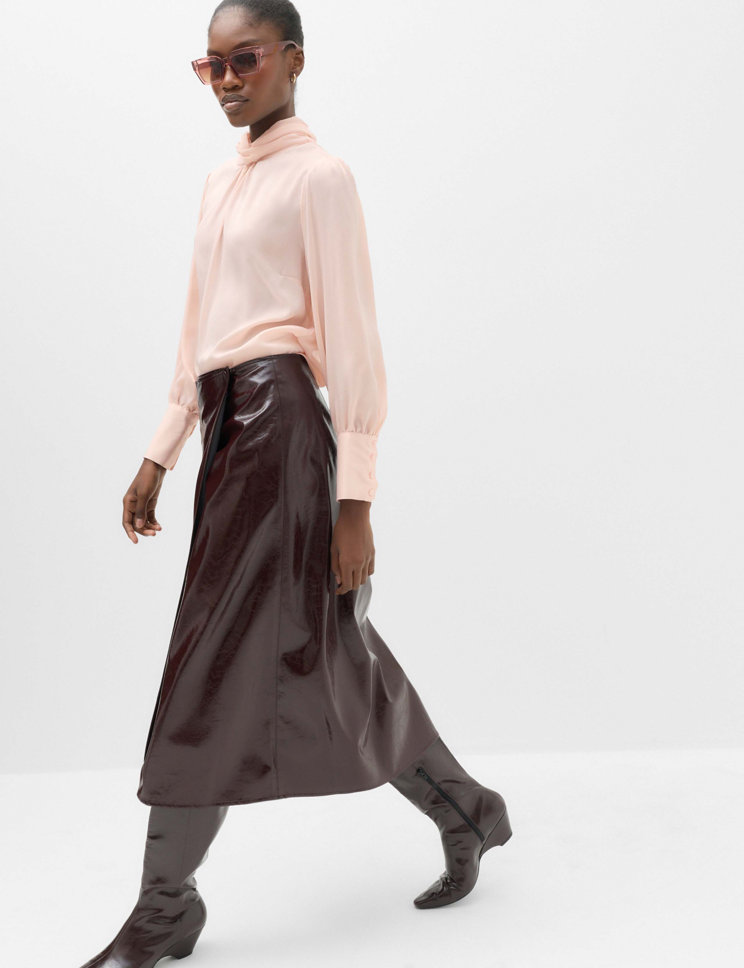 Satin High Neck Blouse 6 of 6