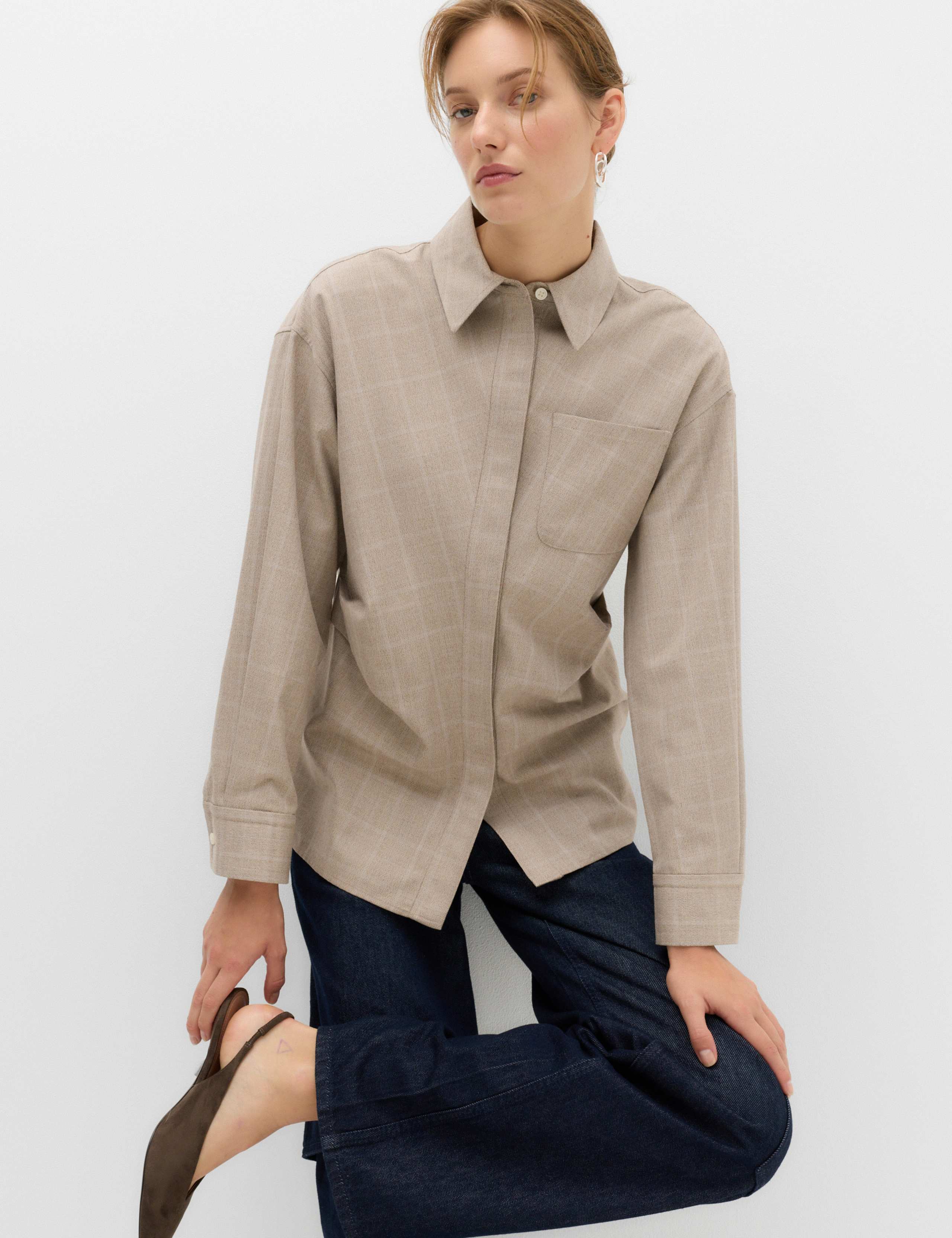 Checked Collared Waisted Shirt 5 of 5