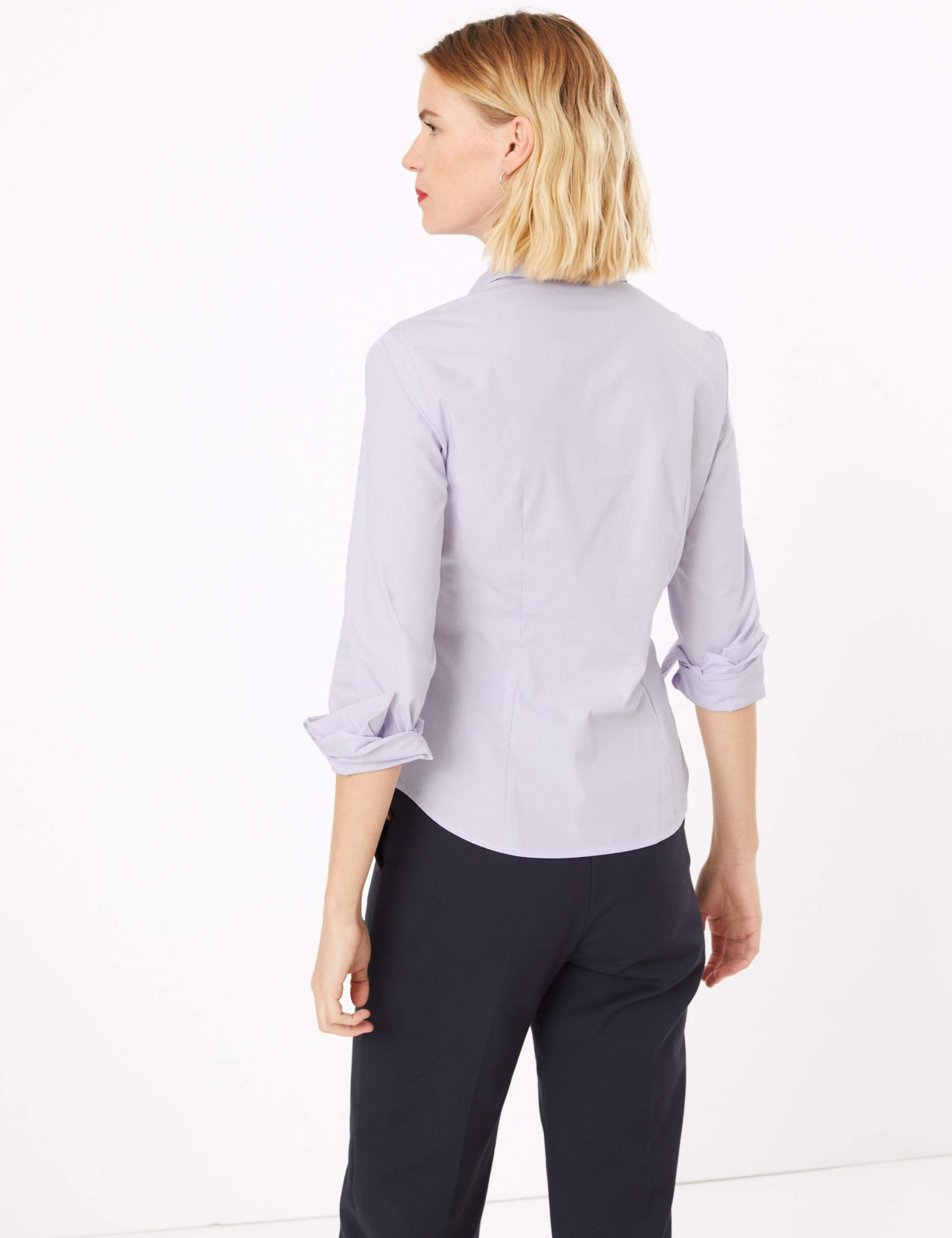 Cotton Rich Striped Fitted Shirt 4 of 4